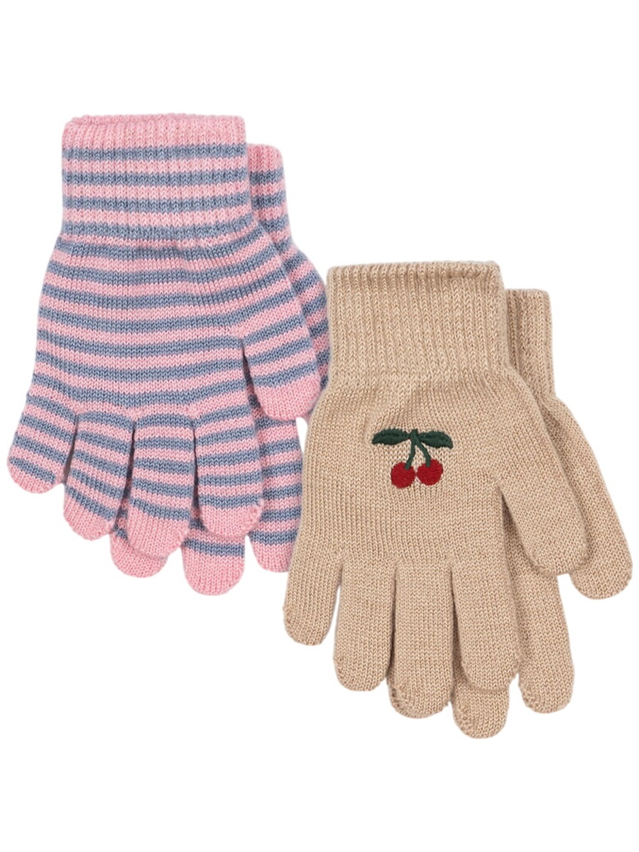 SET 2 PAIRS OF GLOVES KS103430KCHERRYSTRIPE (konges sløjd / グローブ ) | konges sløjd (コンゲススロイド)