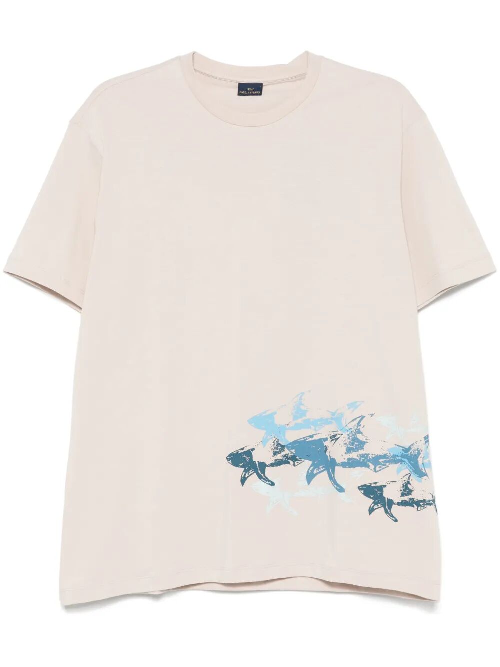 COTTON JERSEY T-SHIRT WITH DISTRESSED SHARKS PRINT 25411040348 (PAUL & SHARK / Tシャツ・カットソー ) | PAUL & SHARK (ポールアンドシャーク)