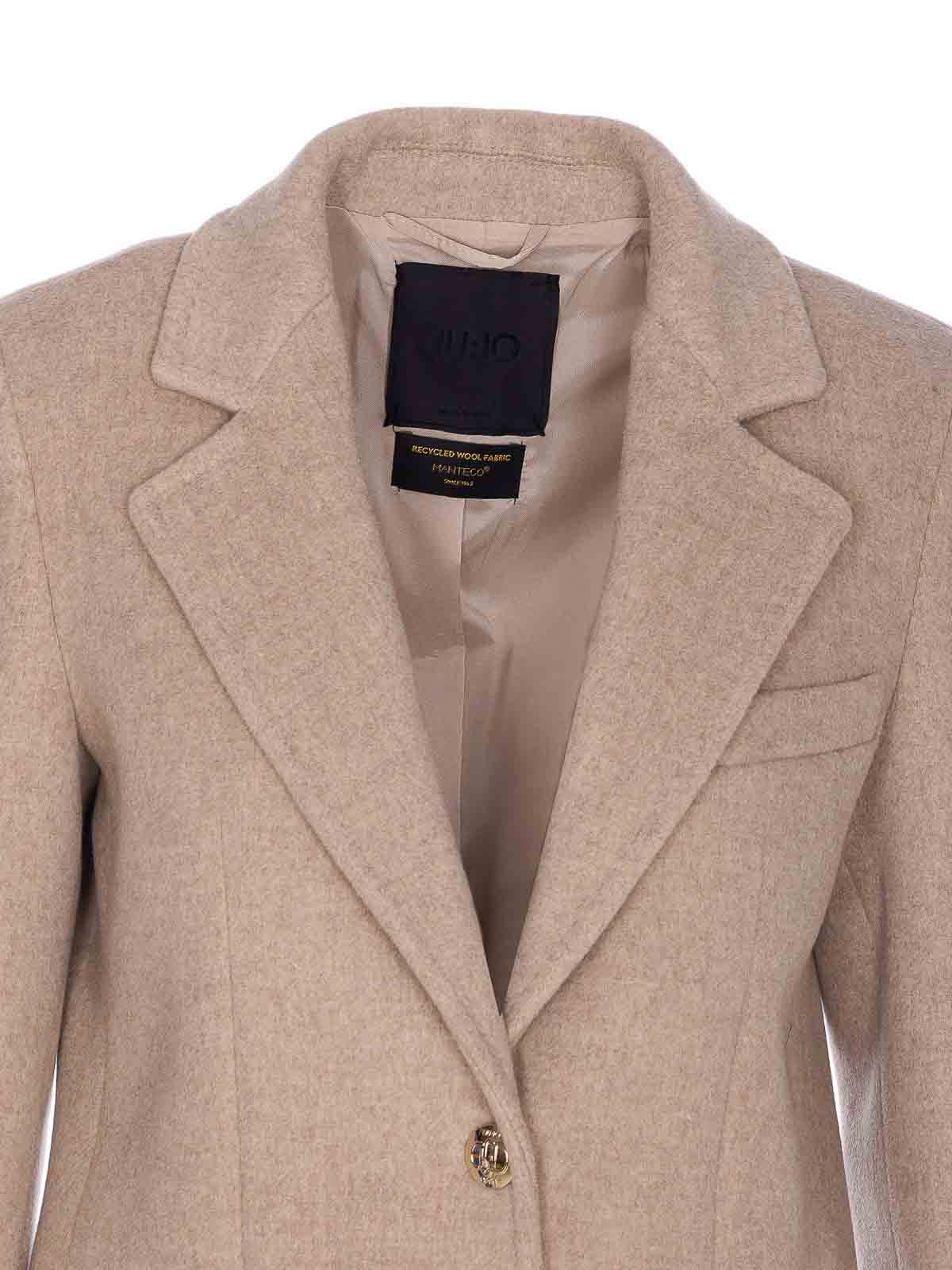 Beige Coat With Logo Buttons Closure CF5305T258371500 (LIU•JO / コート ) | LIU•JO (リュー・ジョー)(3)