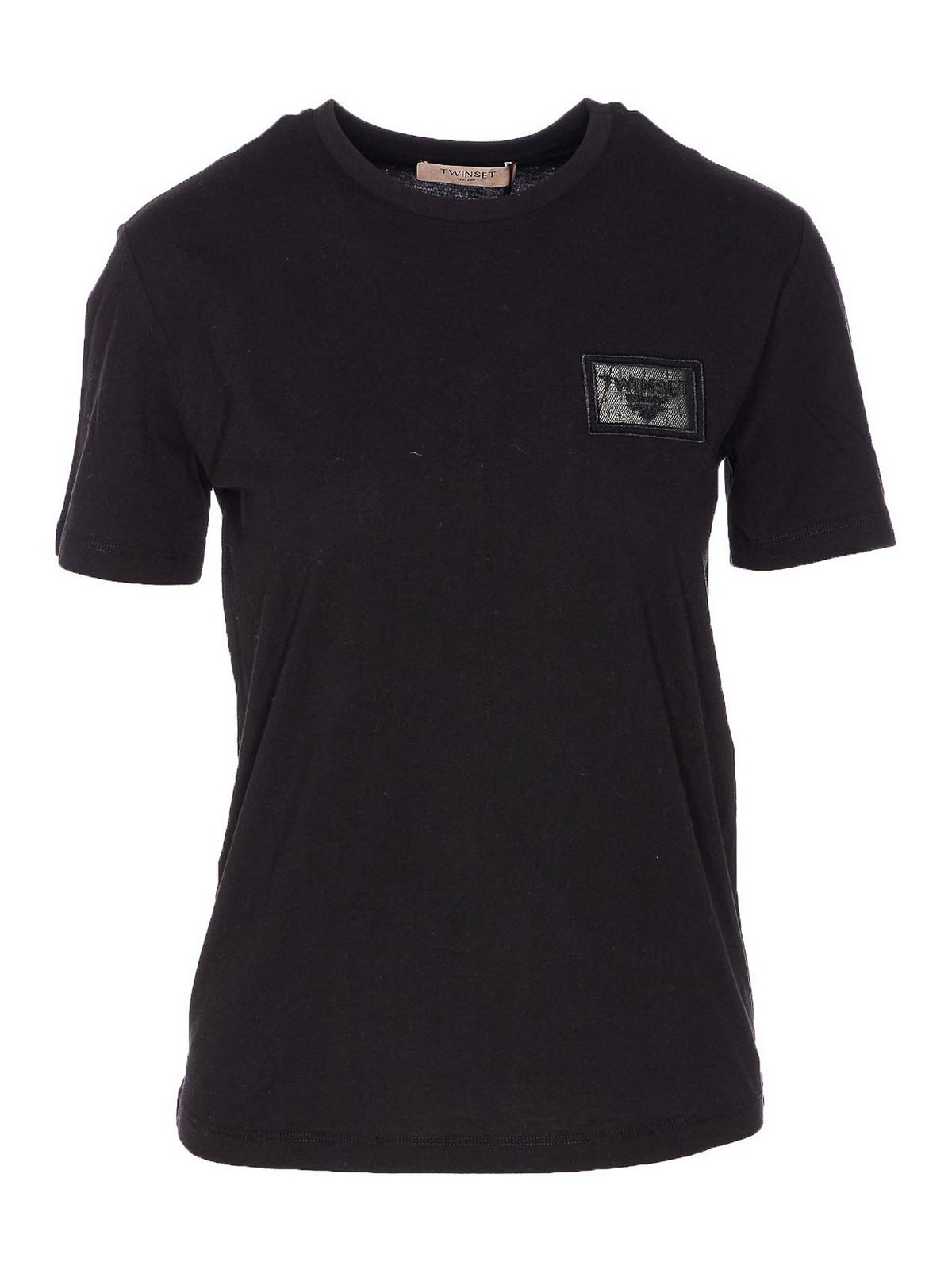 Black T-Shirt 252TP205100006 (TWINSET / Tシャツ・カットソー ) | TWINSET (ツインセット)