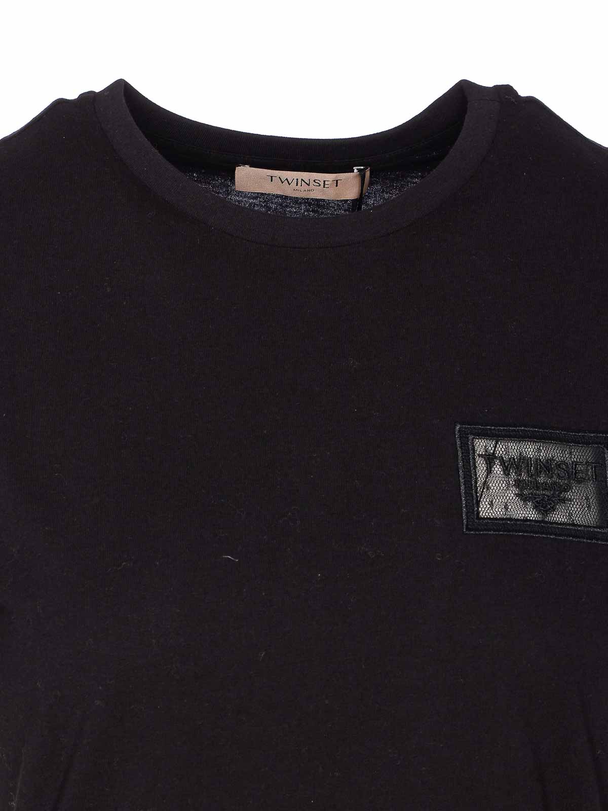 Black T-Shirt 252TP205100006 (TWINSET / Tシャツ・カットソー ) | TWINSET (ツインセット)(3)