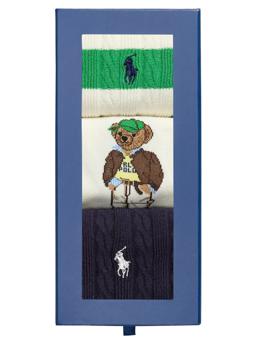 3-PACK SOCKS 455982947001GREENIVORYNAVY (Polo Ralph Lauren / アンダーウェア ) | Polo Ralph Lauren (ポロ ラルフ ローレン)(1)