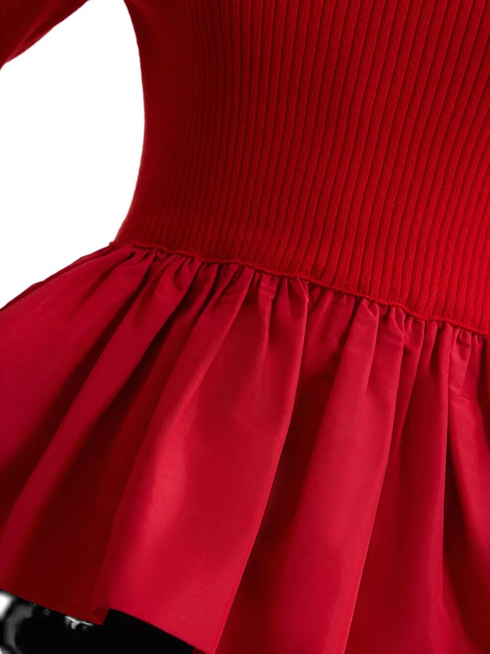 RUFFLE HEM RIBBED JUMPER IN WOOL AND FAILLE KN2738040314R (Patou / ニット・セーター・カーディガン ) | Patou (パトゥ)(4)