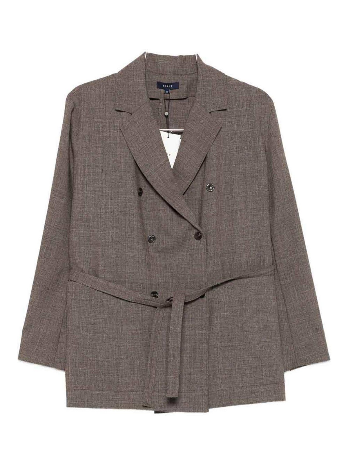Double-Breasted Blazer In Brown VES0044DREWMAR10 (soeur / ブレザー・ジャケット ) | soeur (スール)