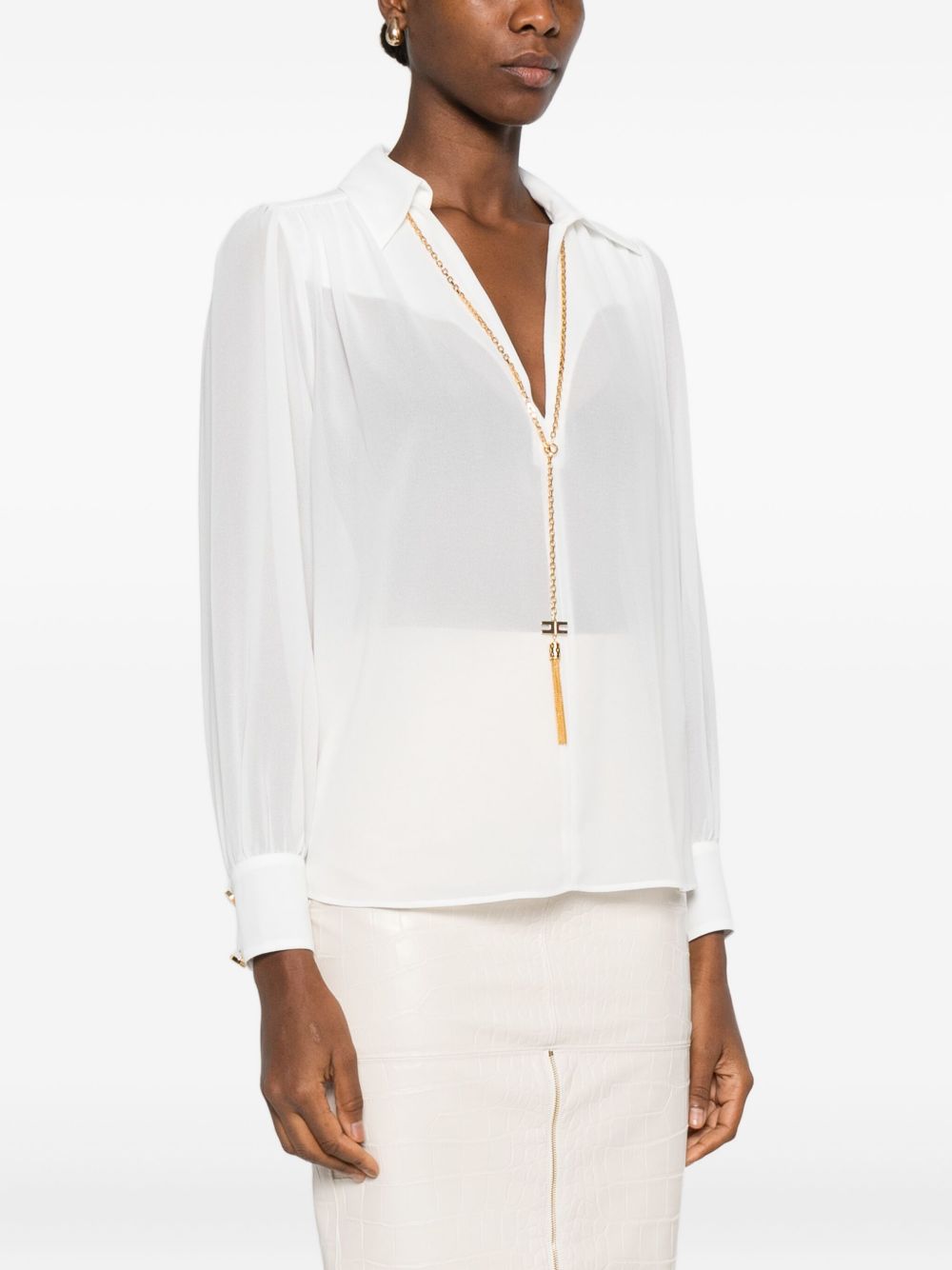 Elisabetta Franchi Shirts Ivory CA13357E2360 (Elisabetta Franchi / シャツ・ブラウス ) | Elisabetta Franchi (エリザベッタ フランキ)(4)