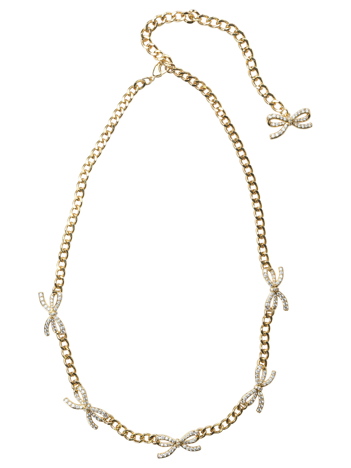 Necklace with bows with crystals AW25607NGDGOLD (self-portrait / ネックレス ) | self-portrait (セルフ・ポートレイト)