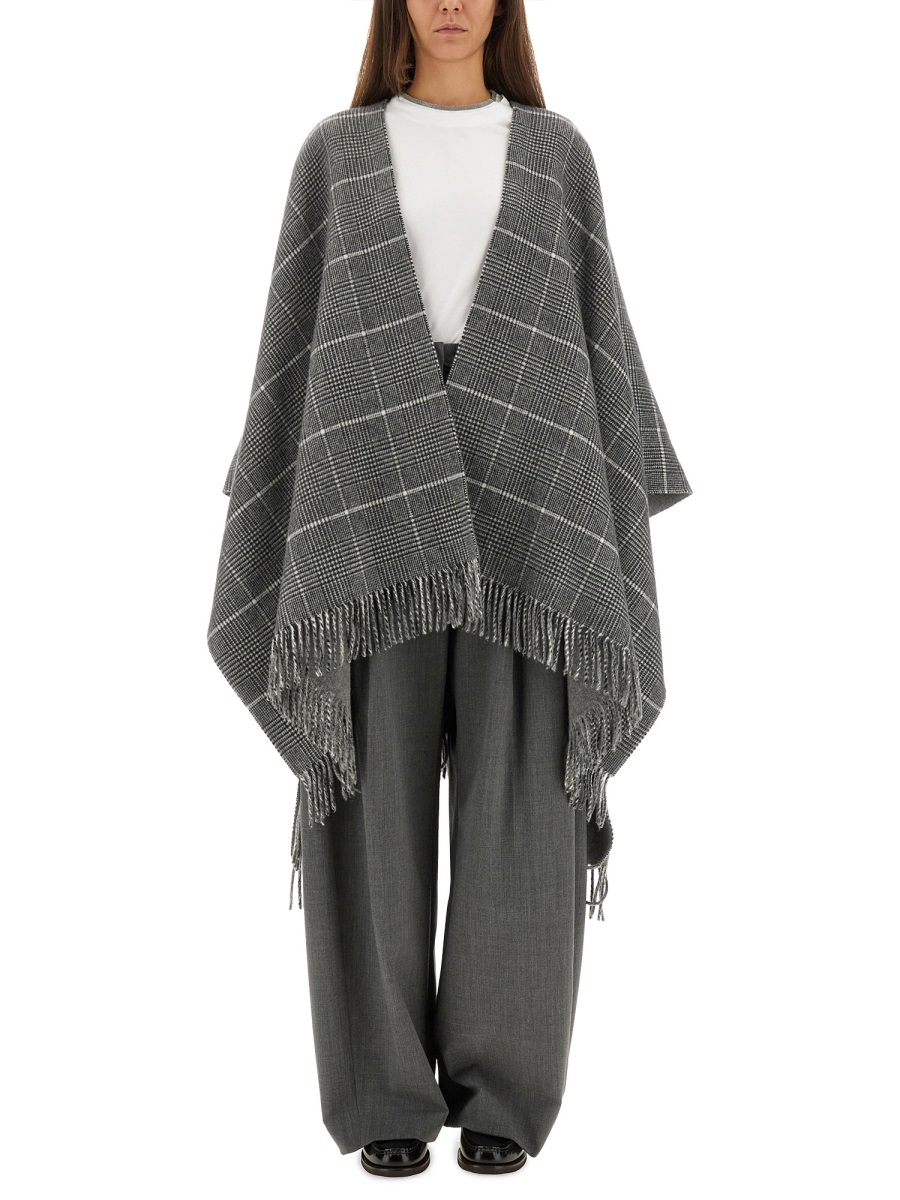 WOOL PONCHO WITH BANGS MSCDAGP31CBL42 (Brunello Cucinelli / カジュアルジャケット ) | Brunello Cucinelli (ブルネロ・クチネリ)