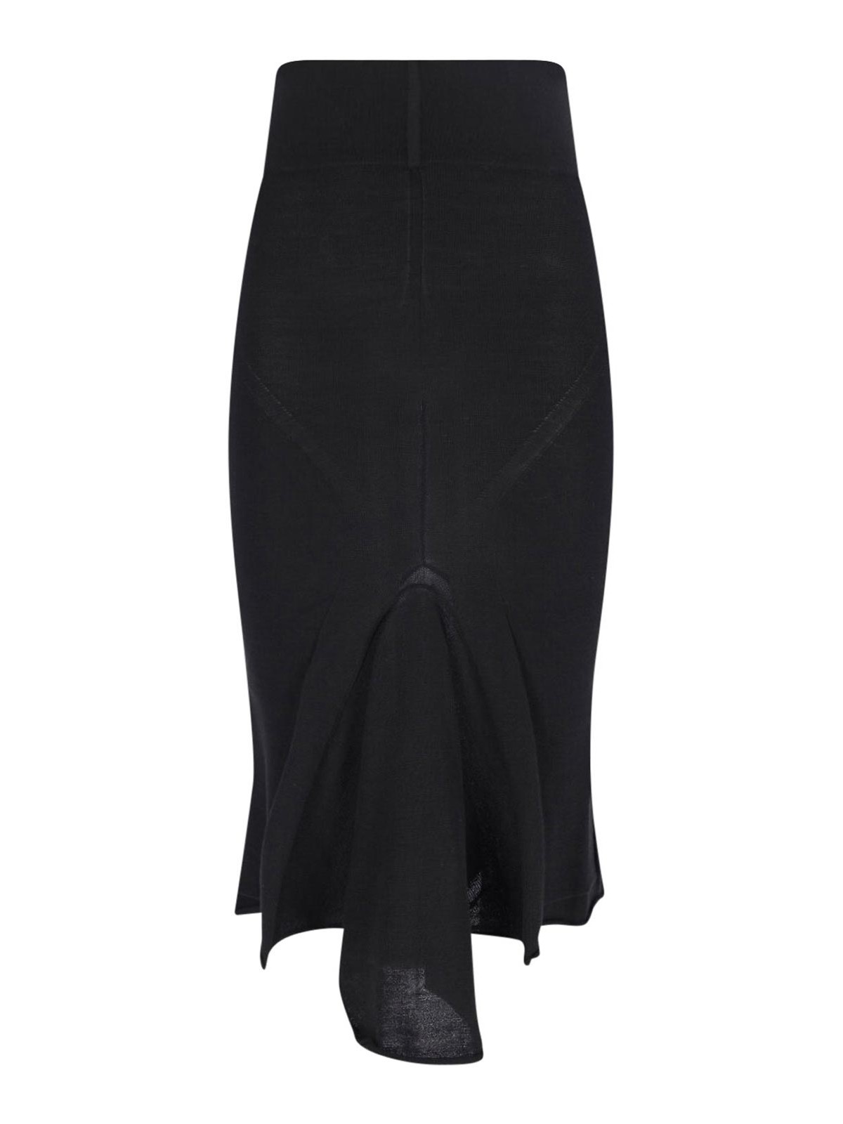 Asymmetrical midi skirt in wool RP02E4677ML09 (Rick Owens / スカート ) | Rick Owens (リック オウエンス)