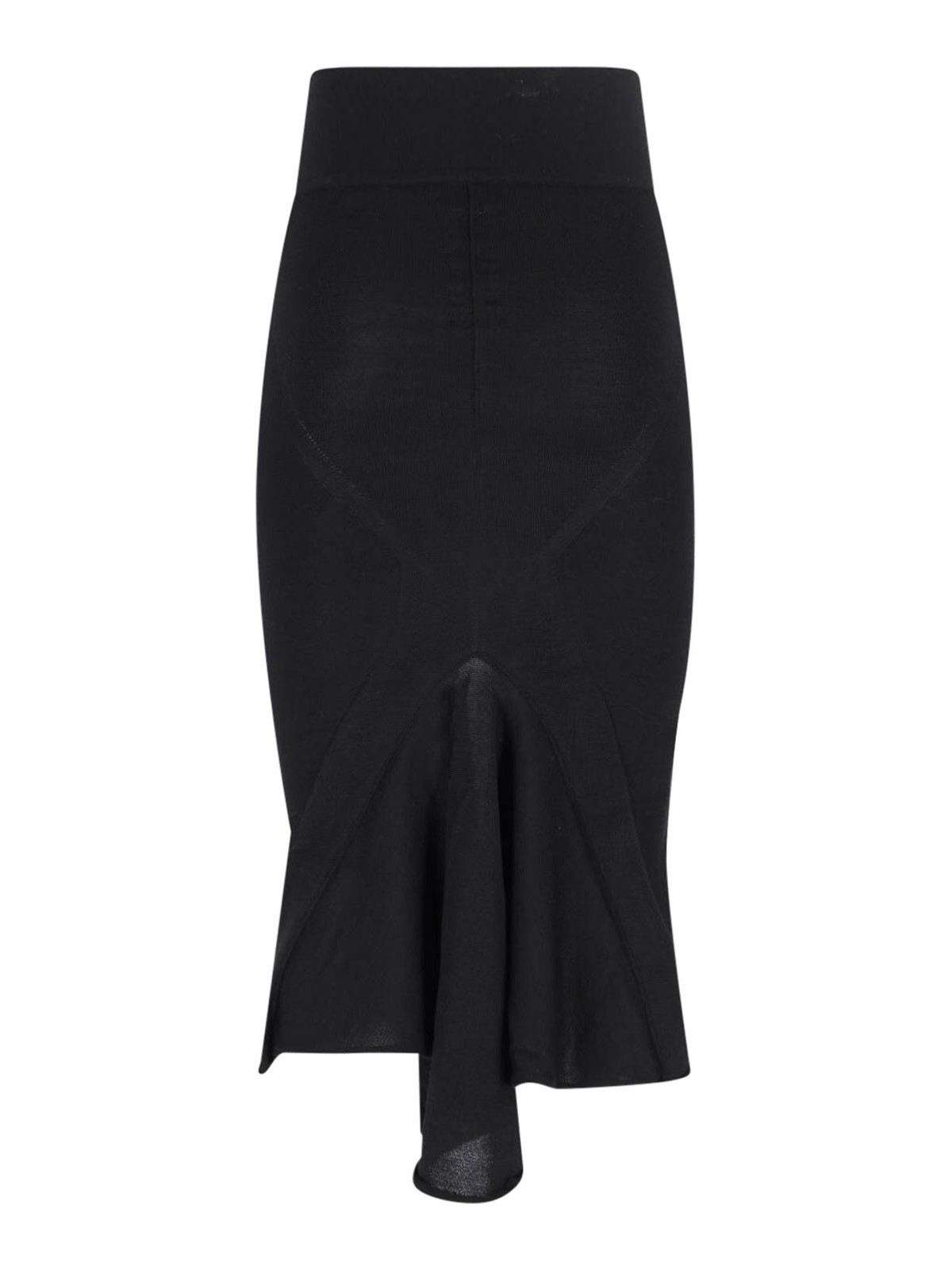 Asymmetrical midi skirt in wool RP02E4677ML09 (Rick Owens / スカート ) | Rick Owens (リック オウエンス)(1)