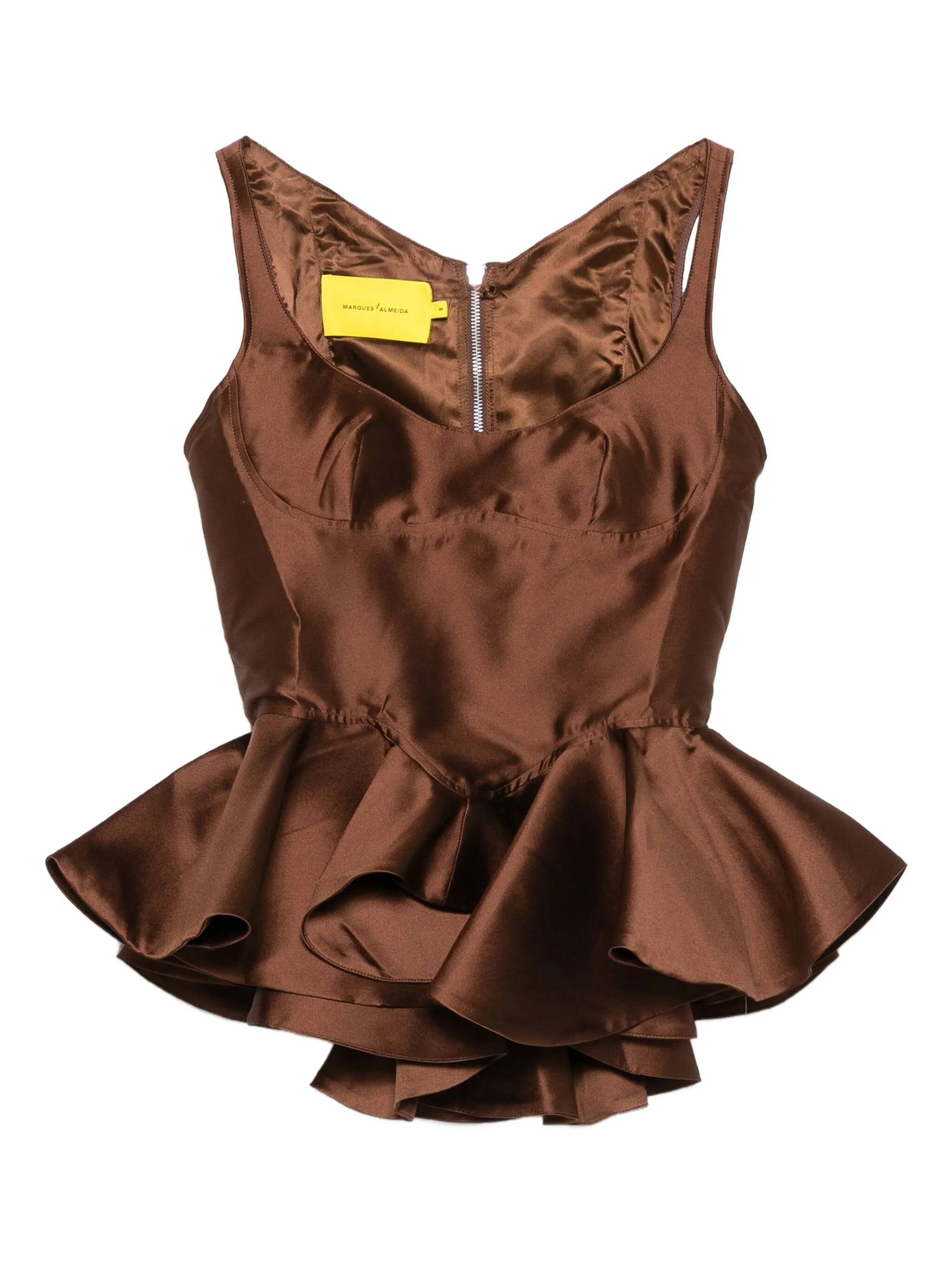 Marques Almeida Top Brown PF25TP0695MKCHCCHOCOLATE (MARQUES ALMEIDA / シャツ・ブラウス ) | MARQUES ALMEIDA (マルケス アルメイダ)