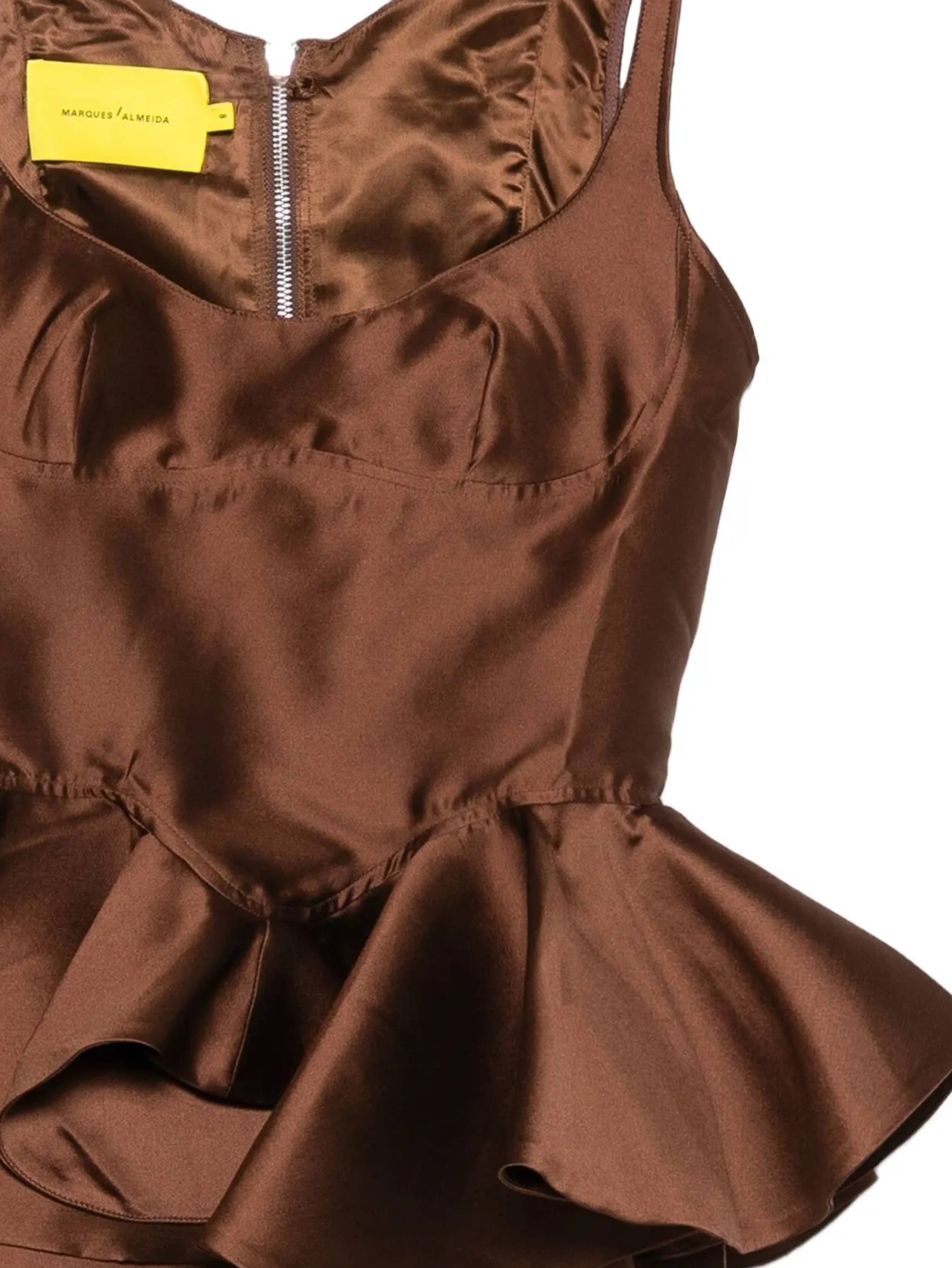 Marques Almeida Top Brown PF25TP0695MKCHCCHOCOLATE (MARQUES ALMEIDA / シャツ・ブラウス ) | MARQUES ALMEIDA (マルケス アルメイダ)(1)