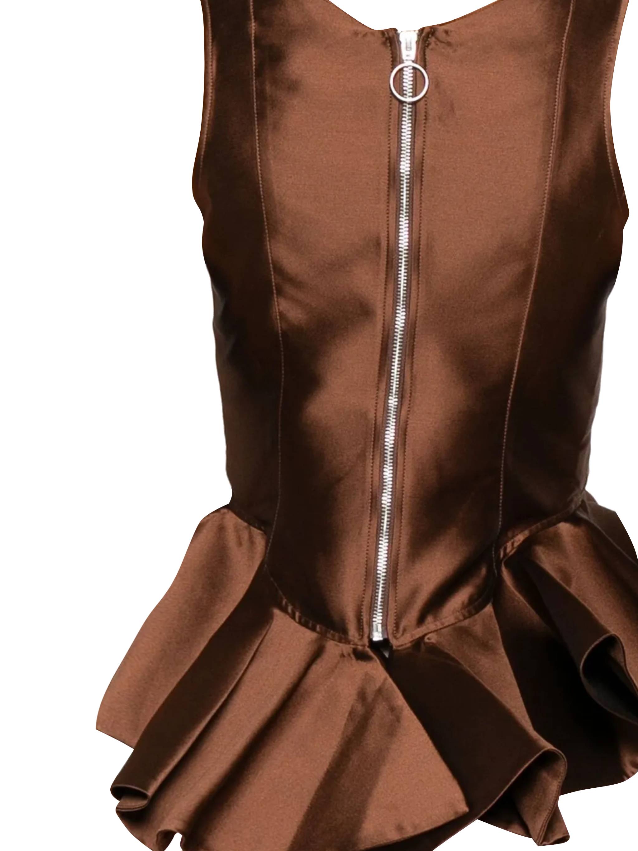 Marques Almeida Top Brown PF25TP0695MKCHCCHOCOLATE (MARQUES ALMEIDA / シャツ・ブラウス ) | MARQUES ALMEIDA (マルケス アルメイダ)(2)