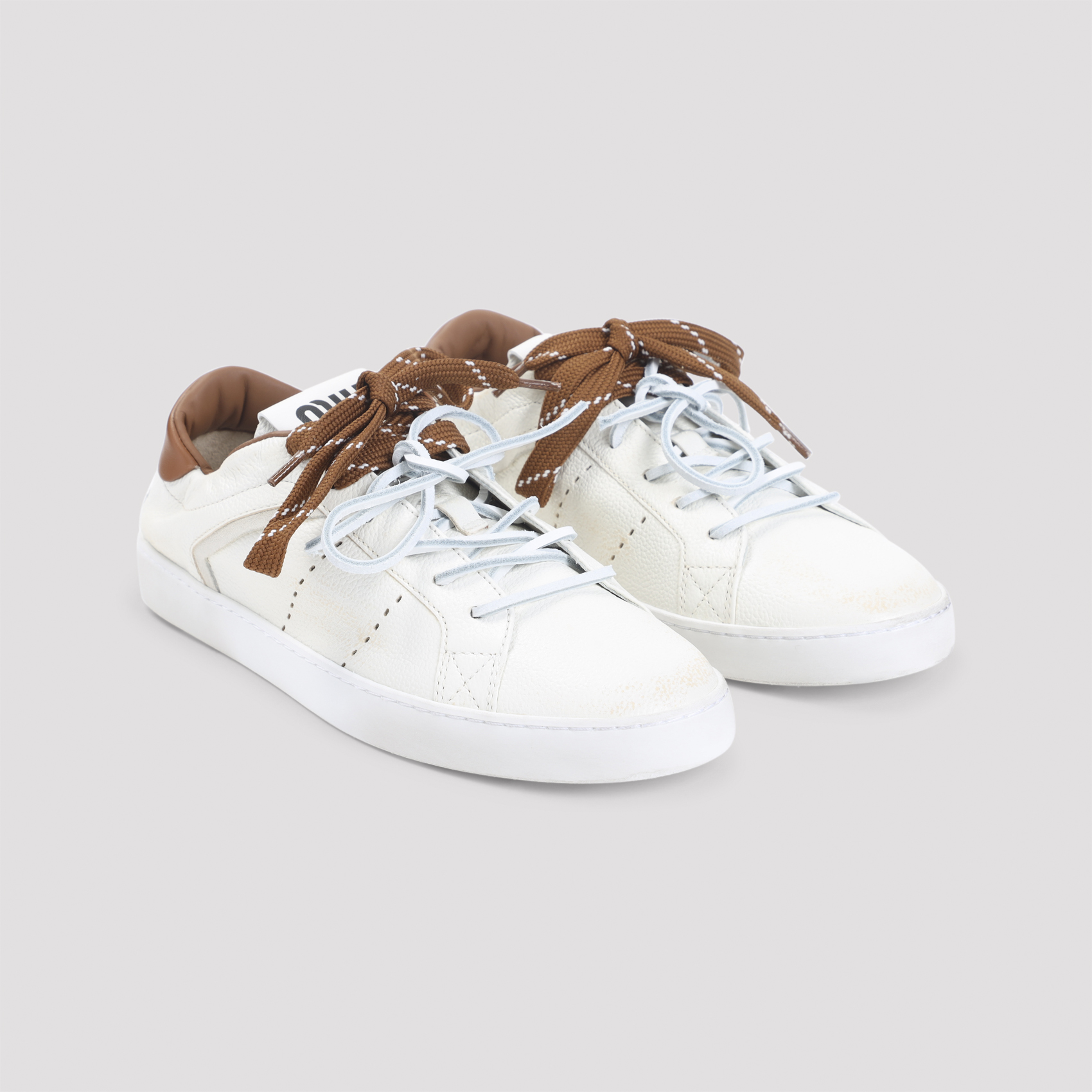 Ivory leather sneakers 5E532EF0052KJF0TPR (MIU MIU / スニーカー ) | MIU MIU (ミュウミュウ)(3)