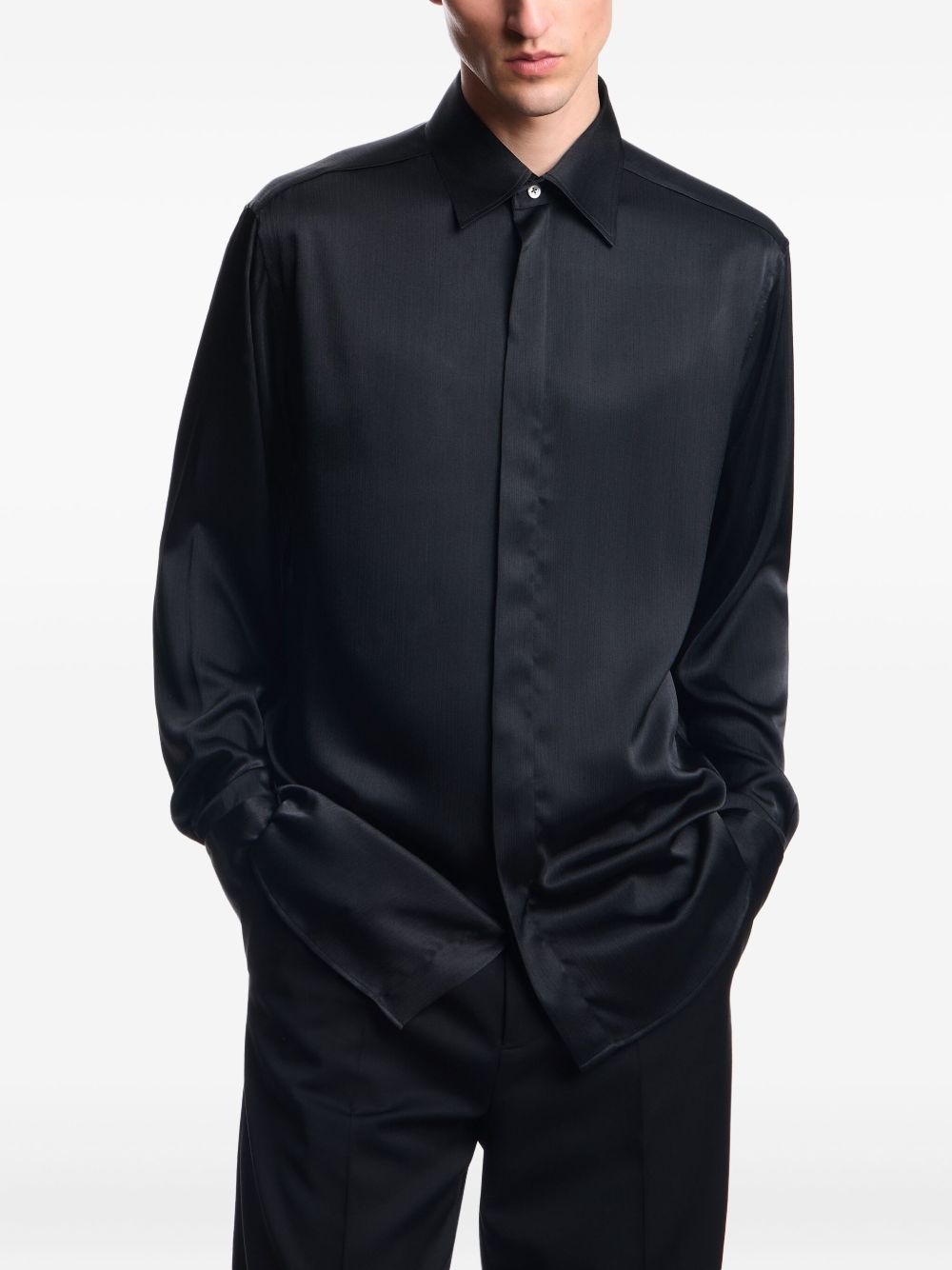 Emporio Armani Shirts Black EM003630TE17057UC001 (EMPORIO ARMANI / シャツ・ブラウス ) | EMPORIO ARMANI (エンポリオ アルマーニ)(2)