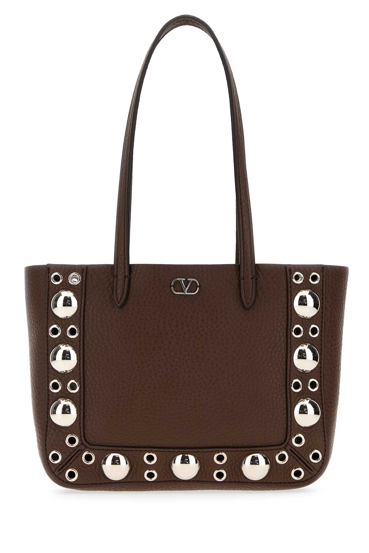 Brown leather Nellcôte handbag 7W2B0R89MJLW04 (Valentino Garavani / トートバッグ ) | Valentino Garavani (ヴァレンティノ)
