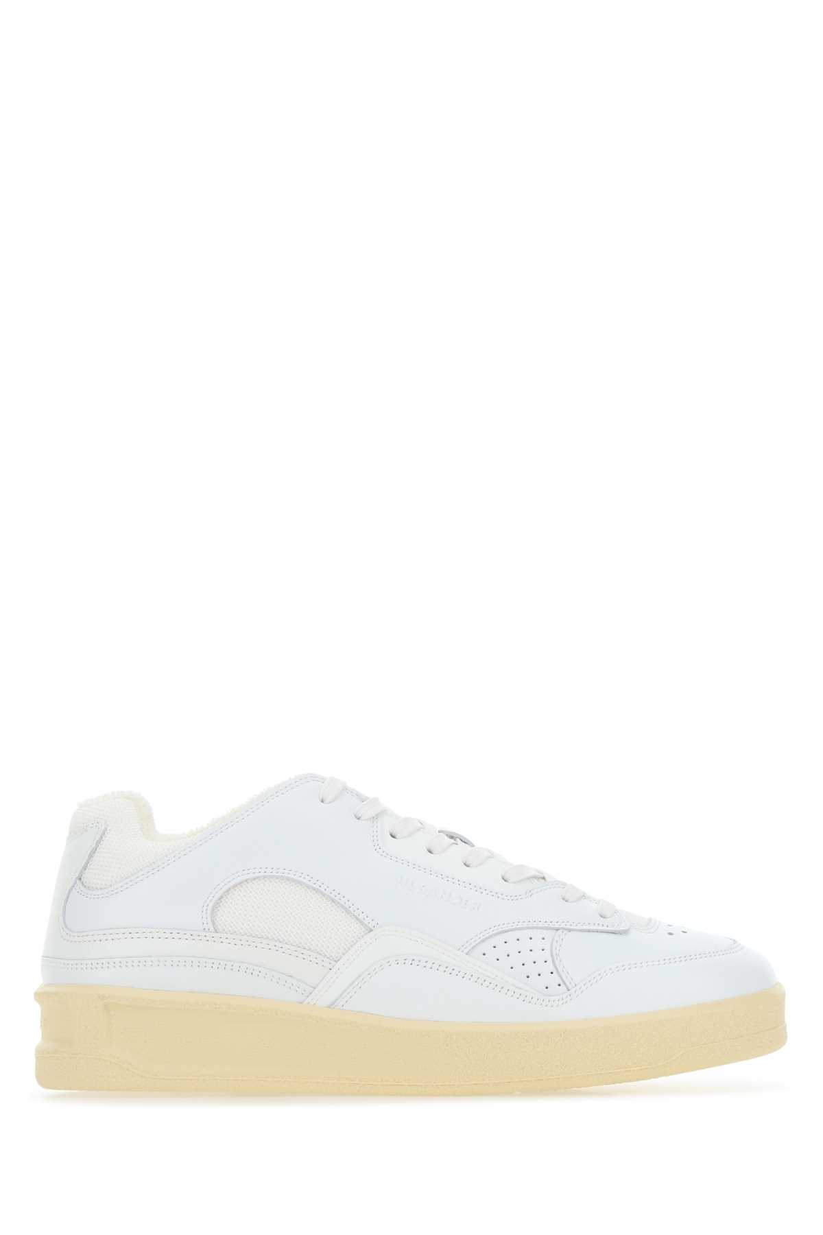 White leather and fabric sneakers J32WS0016P4869100 (Jil Sander / スニーカー ) | Jil Sander (ジルサンダー)