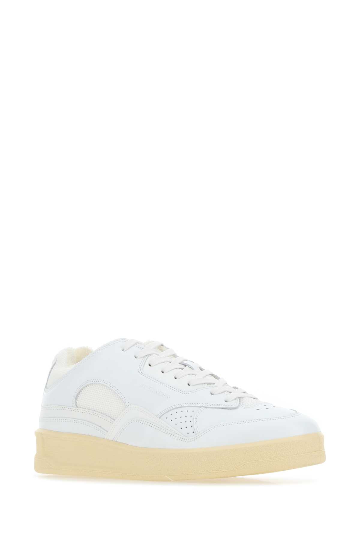 White leather and fabric sneakers J32WS0016P4869100 (Jil Sander / スニーカー ) | Jil Sander (ジルサンダー)(1)