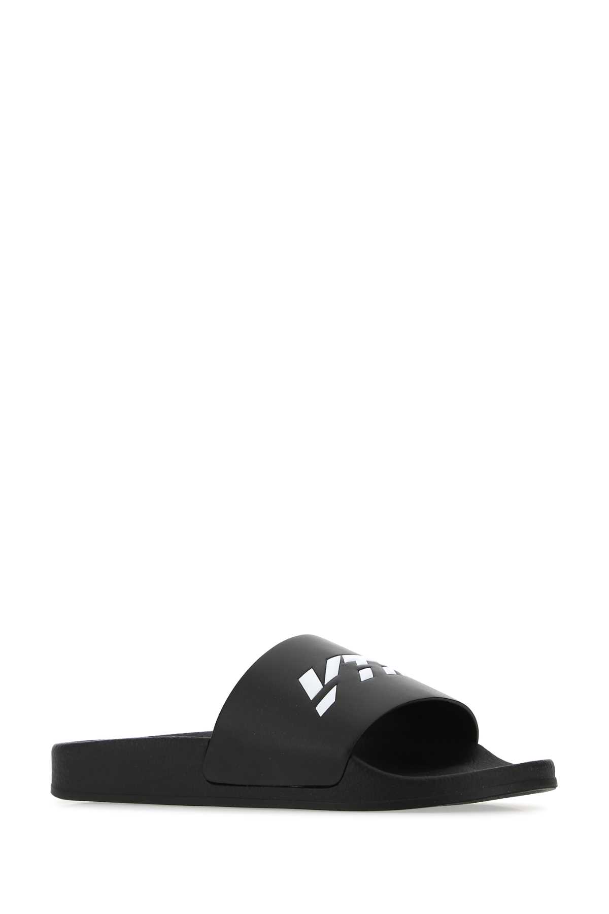 Black rubber slippers VL12FL100XBLACKWHITE (VTMNTS / サンダル ) | VTMNTS (ブイティーエムエヌティーエス)(1)