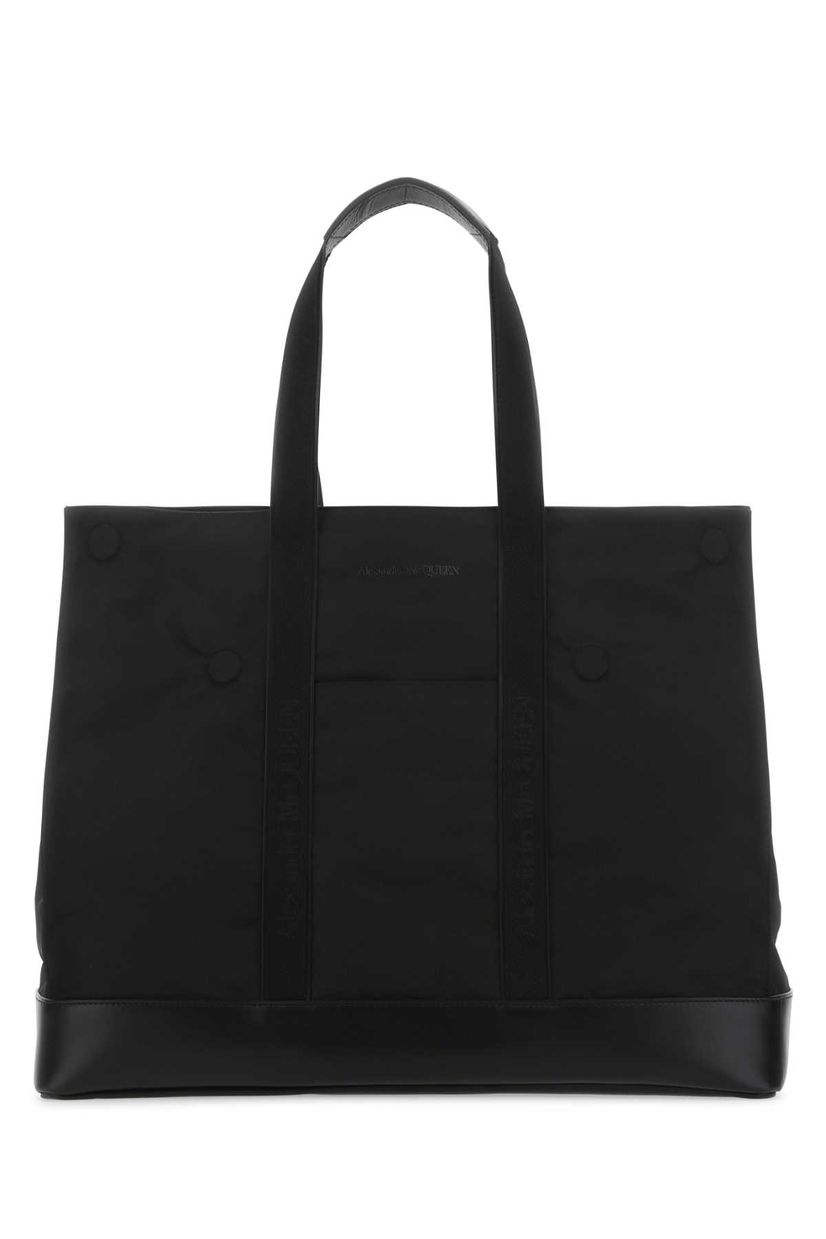 Black fabric shopping bag 6831131AAE71000 (Alexander McQUEEN / ハンドバッグ・ショルダーバッグ ) | Alexander McQUEEN (アレキサンダー・マックイーン)