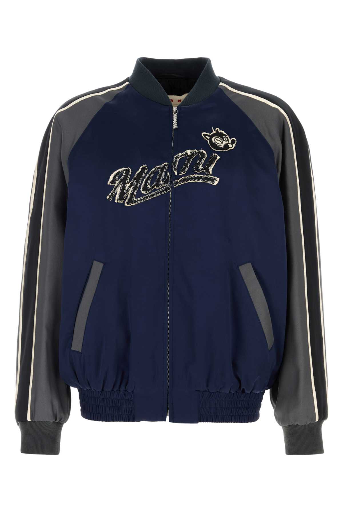 Navy blue satin bomber jacket JUMU0193QSTV79200B94 (Marni / カジュアルジャケット ) | Marni (マルニ)