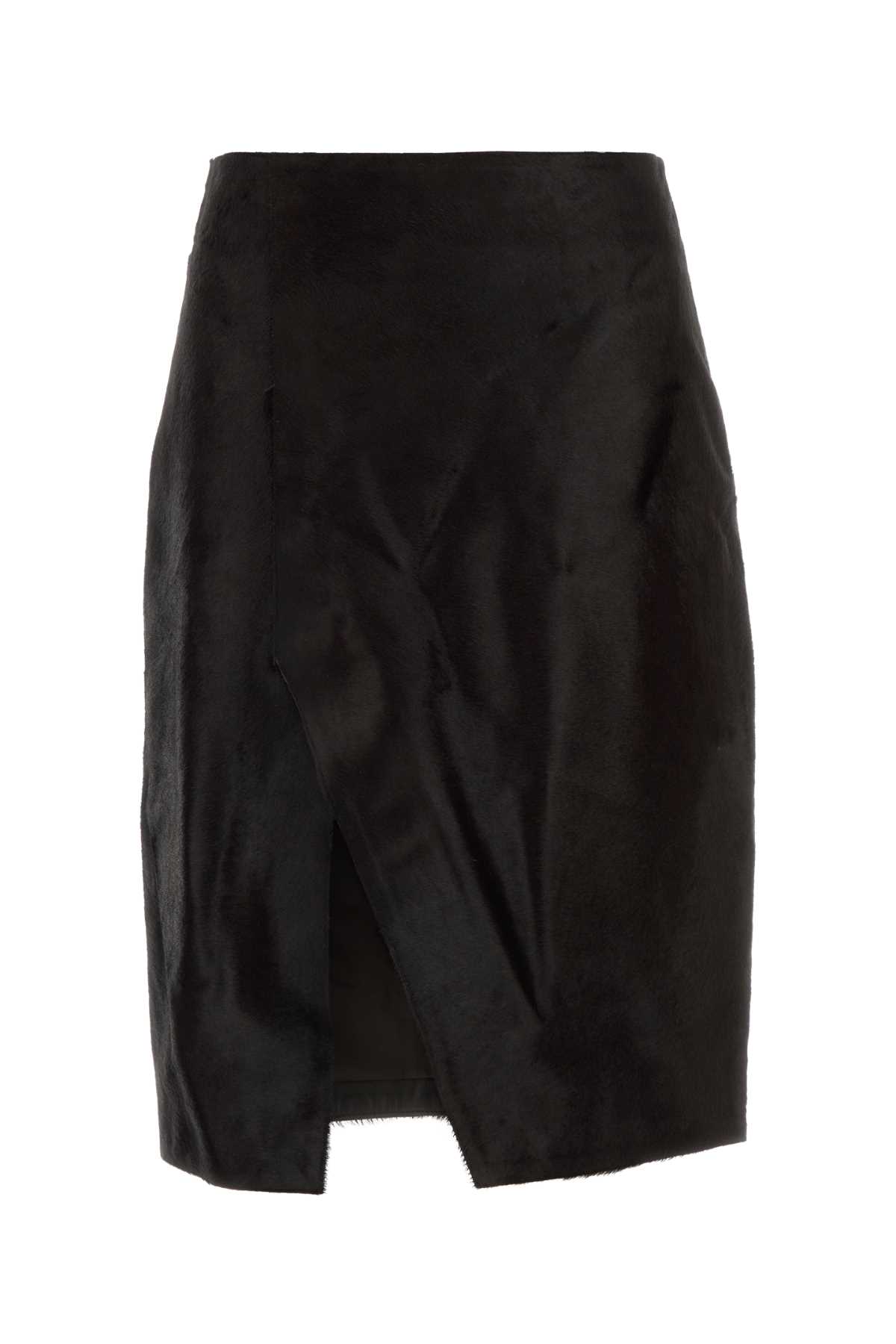 Dark brown calf hair Myra skirt MYRACOFFEE (LOULOU STUDIO / スカート ) | LOULOU STUDIO (ルルスタジオ)