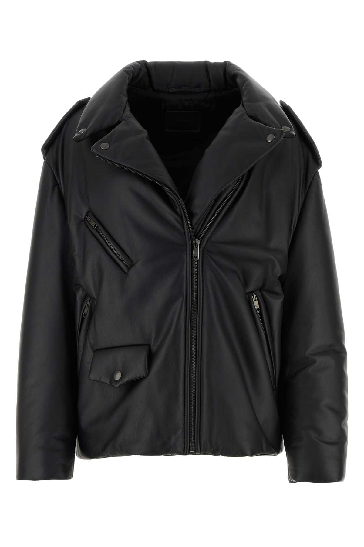 Black nappa leather padded jacket 58A049FLYF0002 (Prada / レザー&ファージャケット・コート ) | Prada (プラダ)
