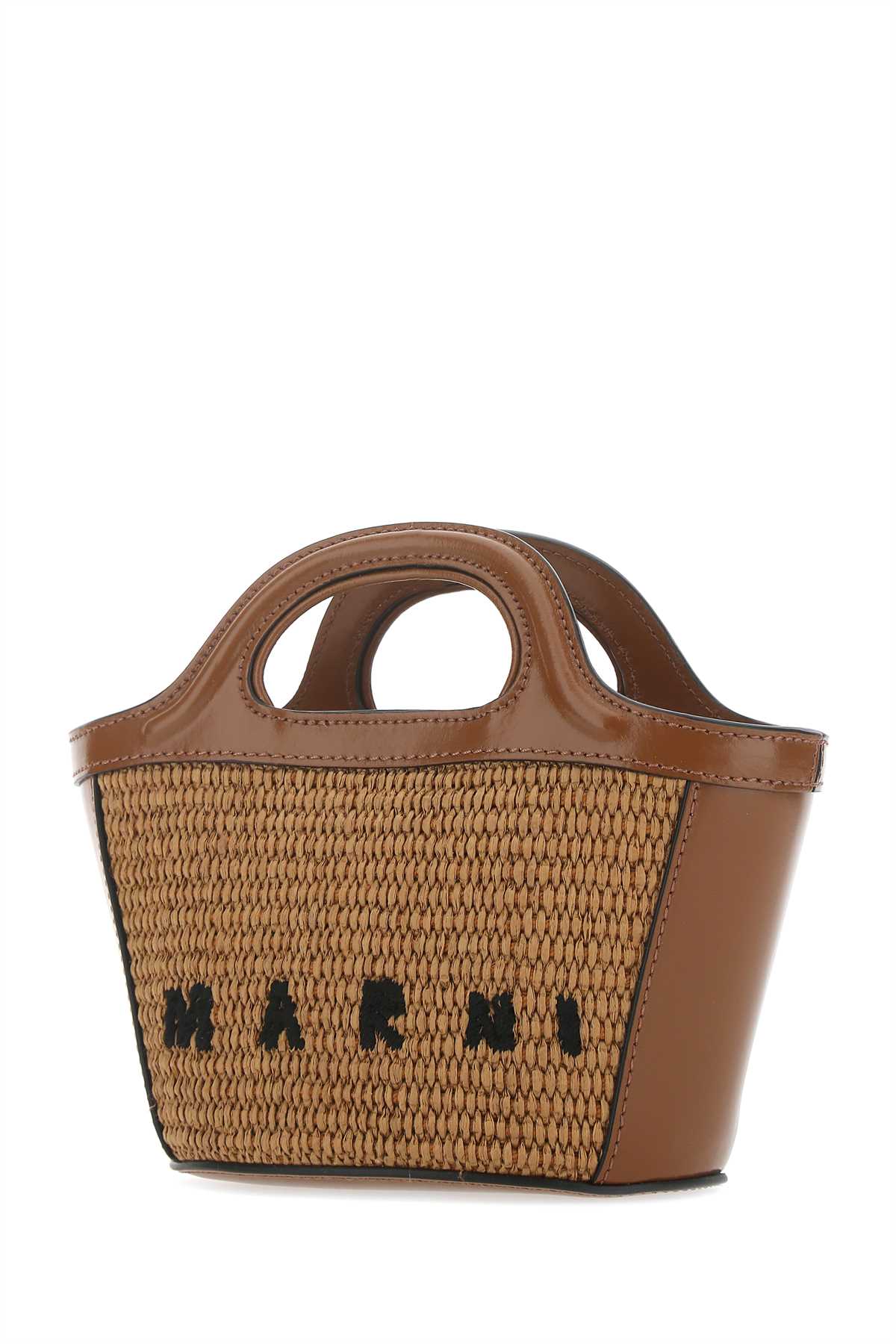 Two-tone leather and straw handbag BMMP0067Q0P386000M50 (Marni / ハンドバッグ・ショルダーバッグ ) | Marni (マルニ)
