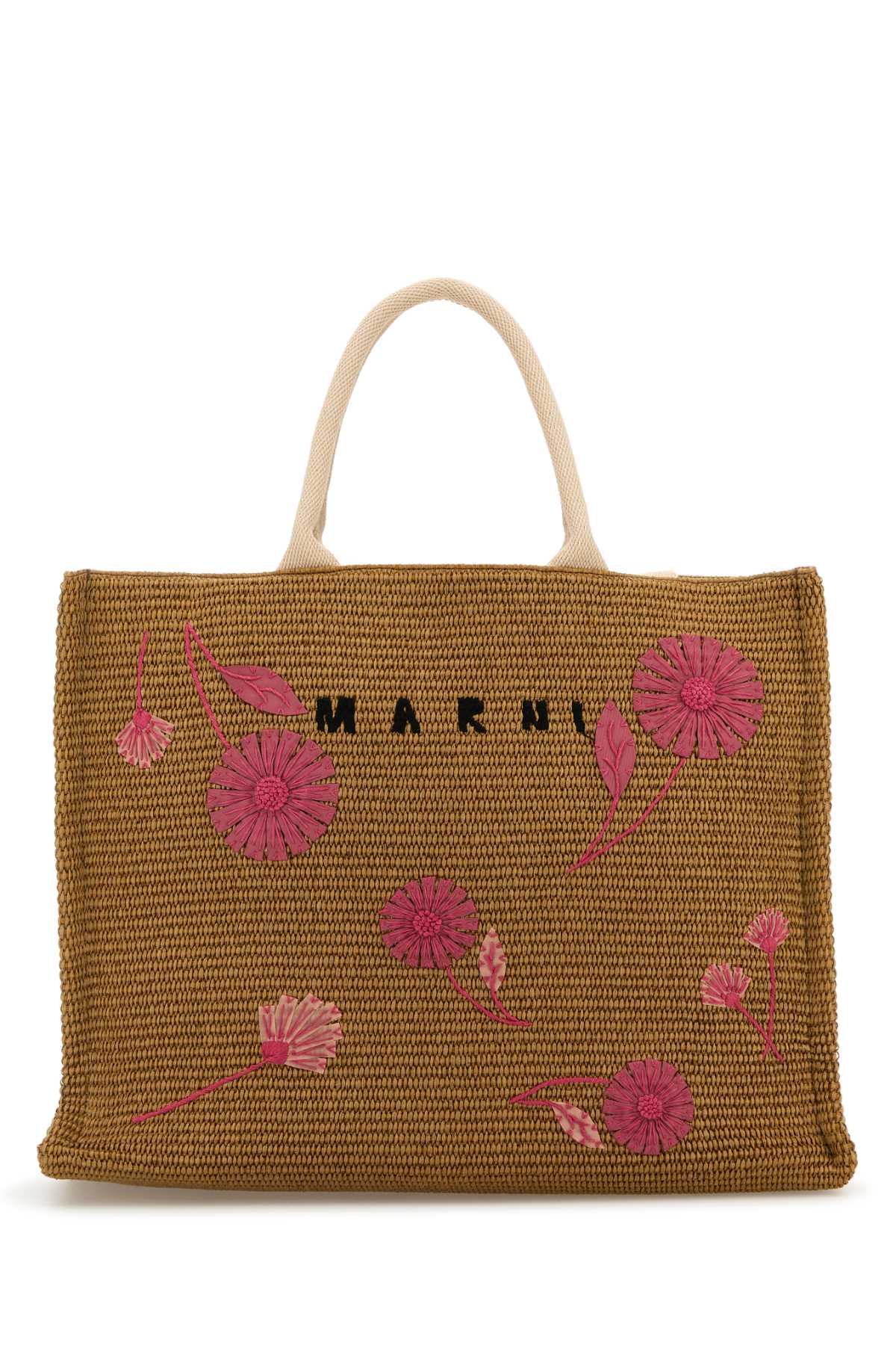 Caramel raffia shopping bag SHMP0078Q2P7398Z0R42 (Marni / トートバッグ ) | Marni (マルニ)