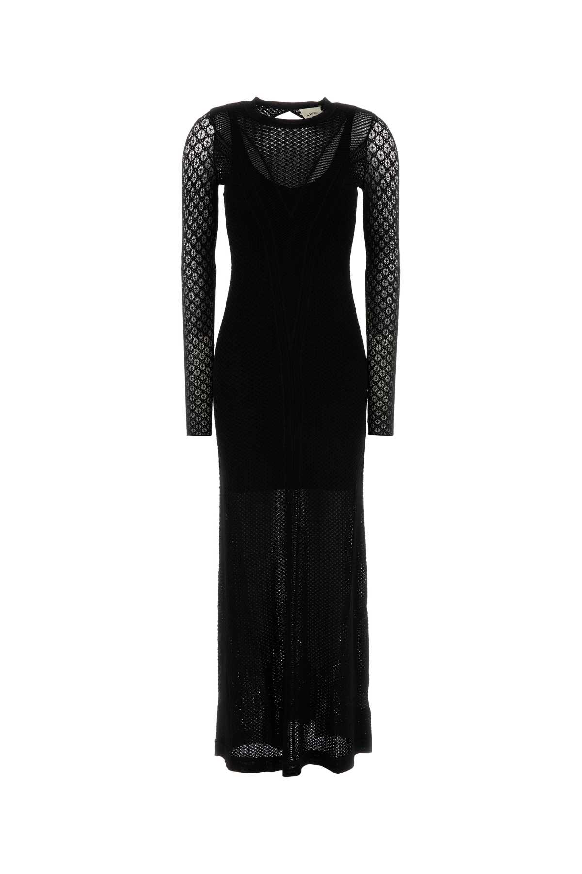 Black knit and lace Florie long dress RO0887FAC3L11I01BK (Isabel Marant / ワンピース・ドレス・オールインワン ) | Isabel Marant (イザベル マラン)
