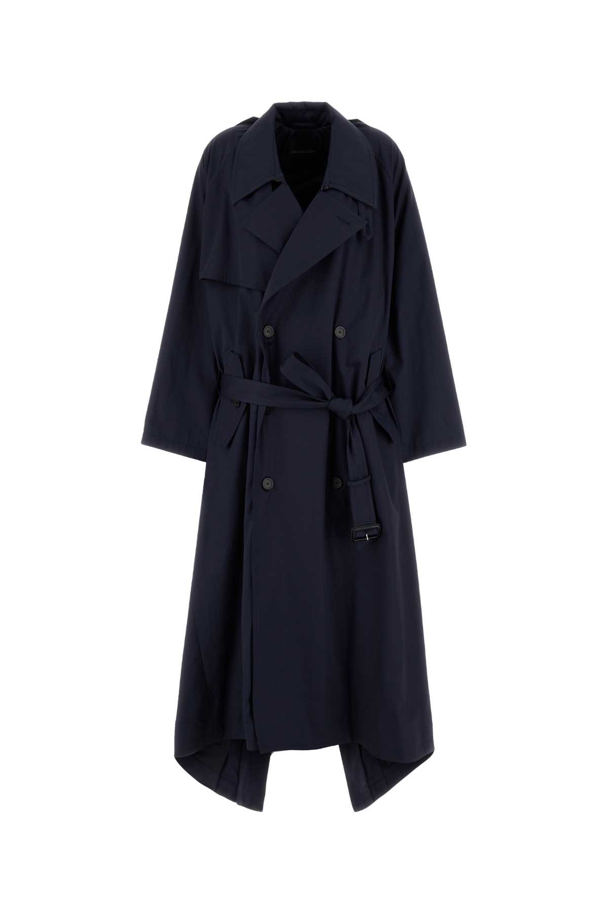Navy blue cotton oversize trench coat 839119TSP134100 (Balenciaga / コート ) | Balenciaga (バレンシアガ)