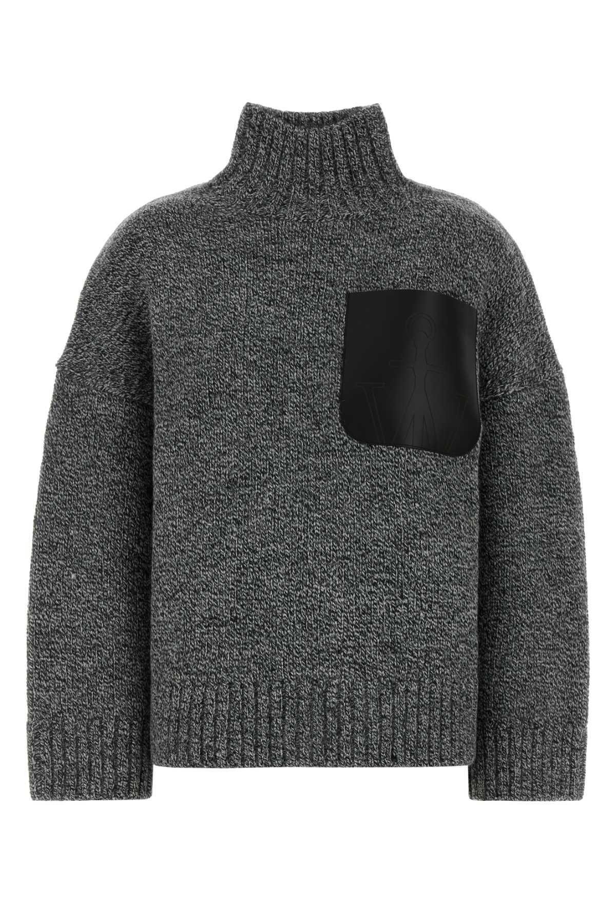 Melange grey wool blend sweater KW1292YN0367929 (JW Anderson / ニット・セーター・カーディガン ) | JW Anderson (ジェイダブリュー アンダーソン)