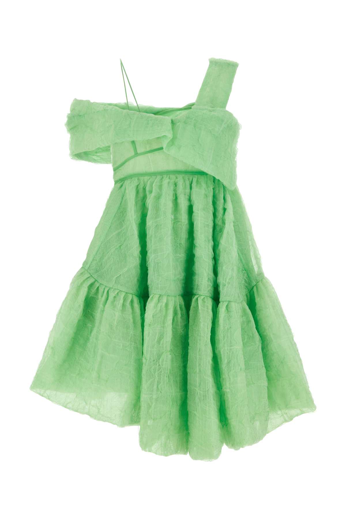 Green silk blend Soon mini dress 123RTW10016PARAKEET (Cecilie Bahnsen / ワンピース・ドレス・オールインワン ) | Cecilie Bahnsen (セシリー・バンセン)