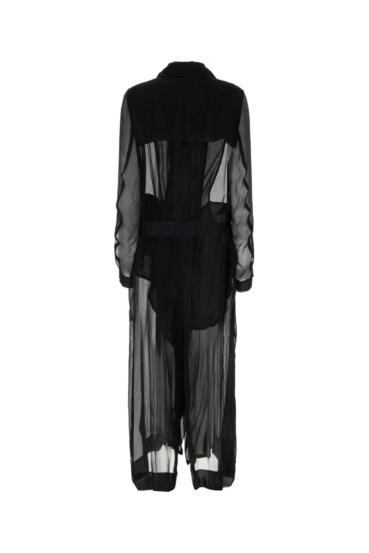 Black crepe Georgine trench coat 2301WCO50FA239099 (Ann Demeulemeester / コート ) | Ann Demeulemeester (アンドゥムルメステール)(1)