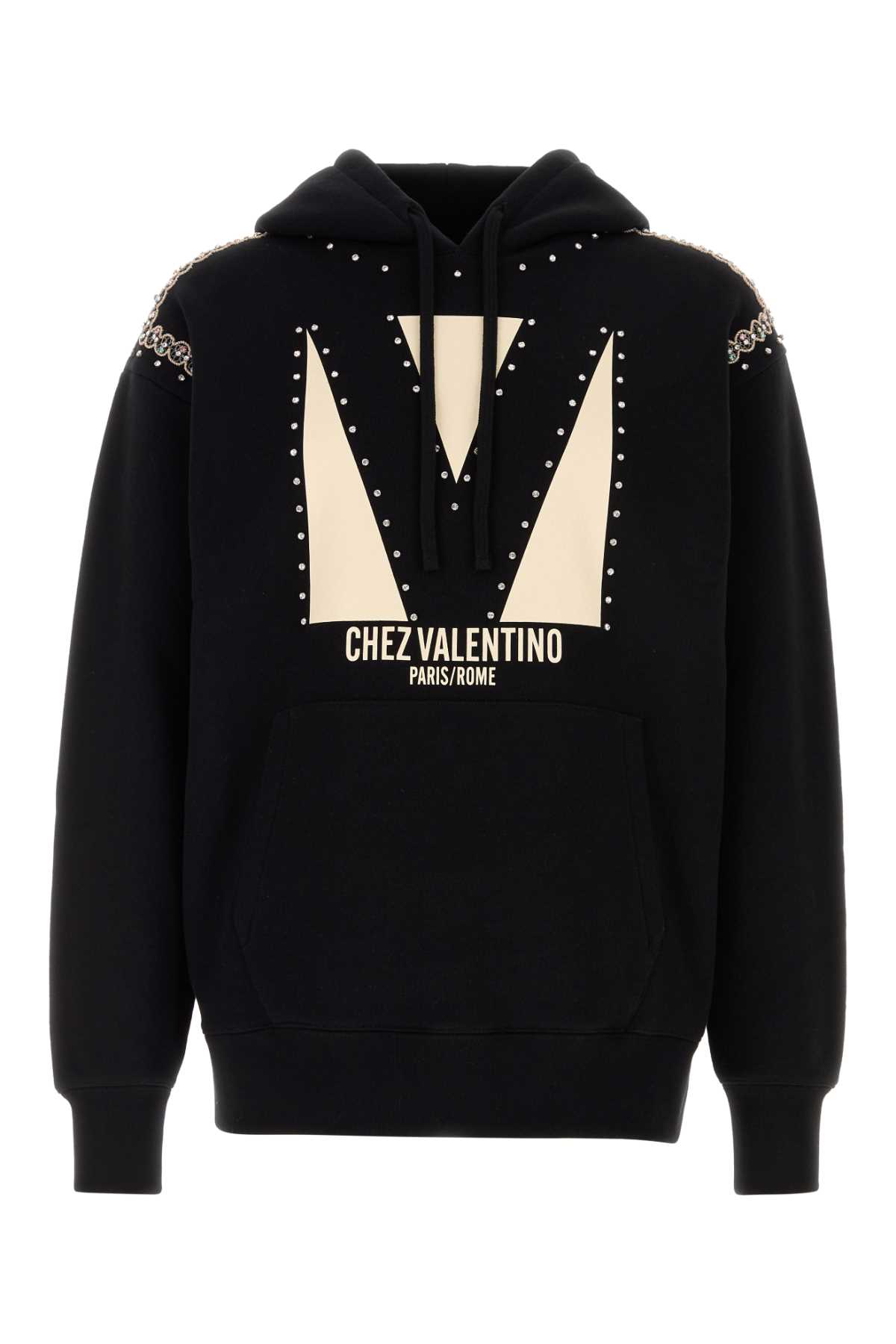 Black cotton sweatshirt 7V3MF28NB1J0NO (Valentino Garavani / スウェット・フーディー ) | Valentino Garavani (ヴァレンティノ)
