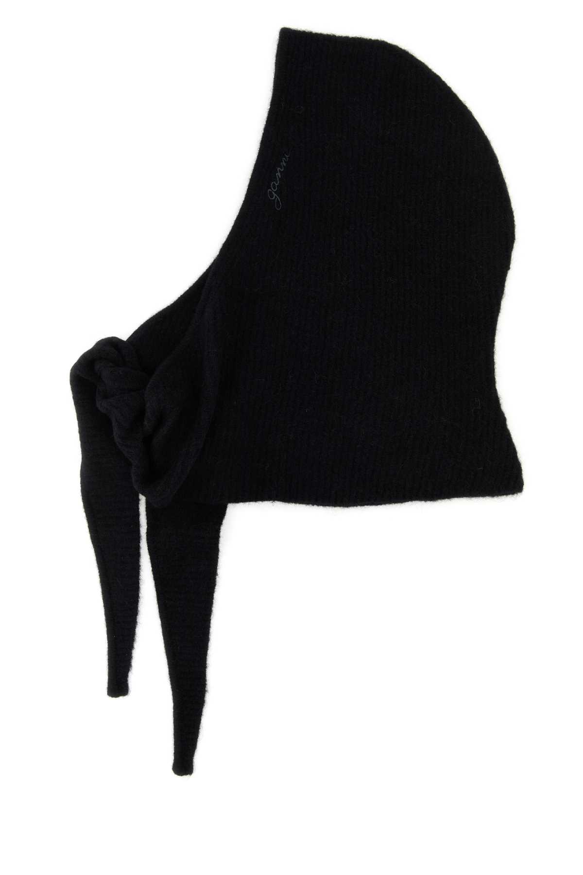 Black stretch wool blend hood A6223099 (GANNI / 帽子 ) | GANNI (ガニー)
