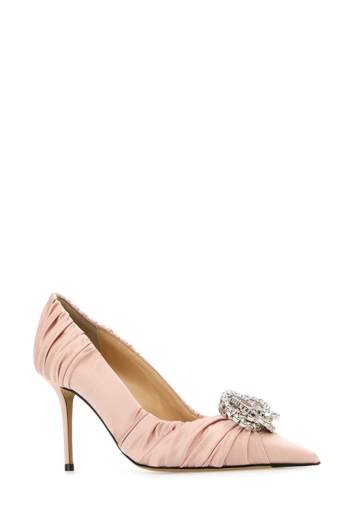 Powder pink satin pumps FW24S076085CRPNUDPOWDERPINK (MACH & MACH / パンプス・ハイヒール ) | MACH & MACH (マッハ&マッハ)(1)