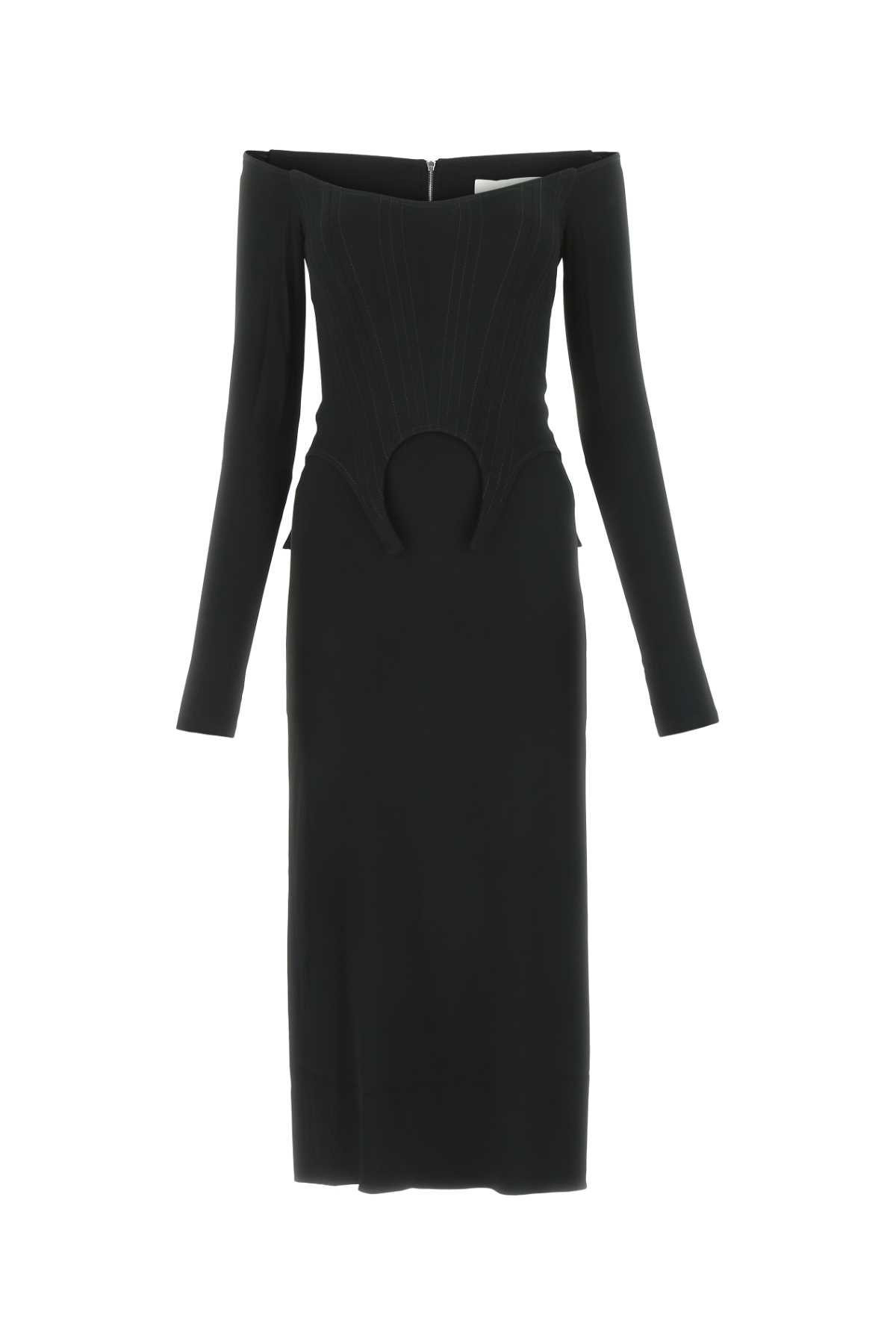 Black crepe Lady off-the-shoulder dress A9859P22BLACK (DION LEE / ワンピース・ドレス・オールインワン ) | DION LEE (ディオン リー)