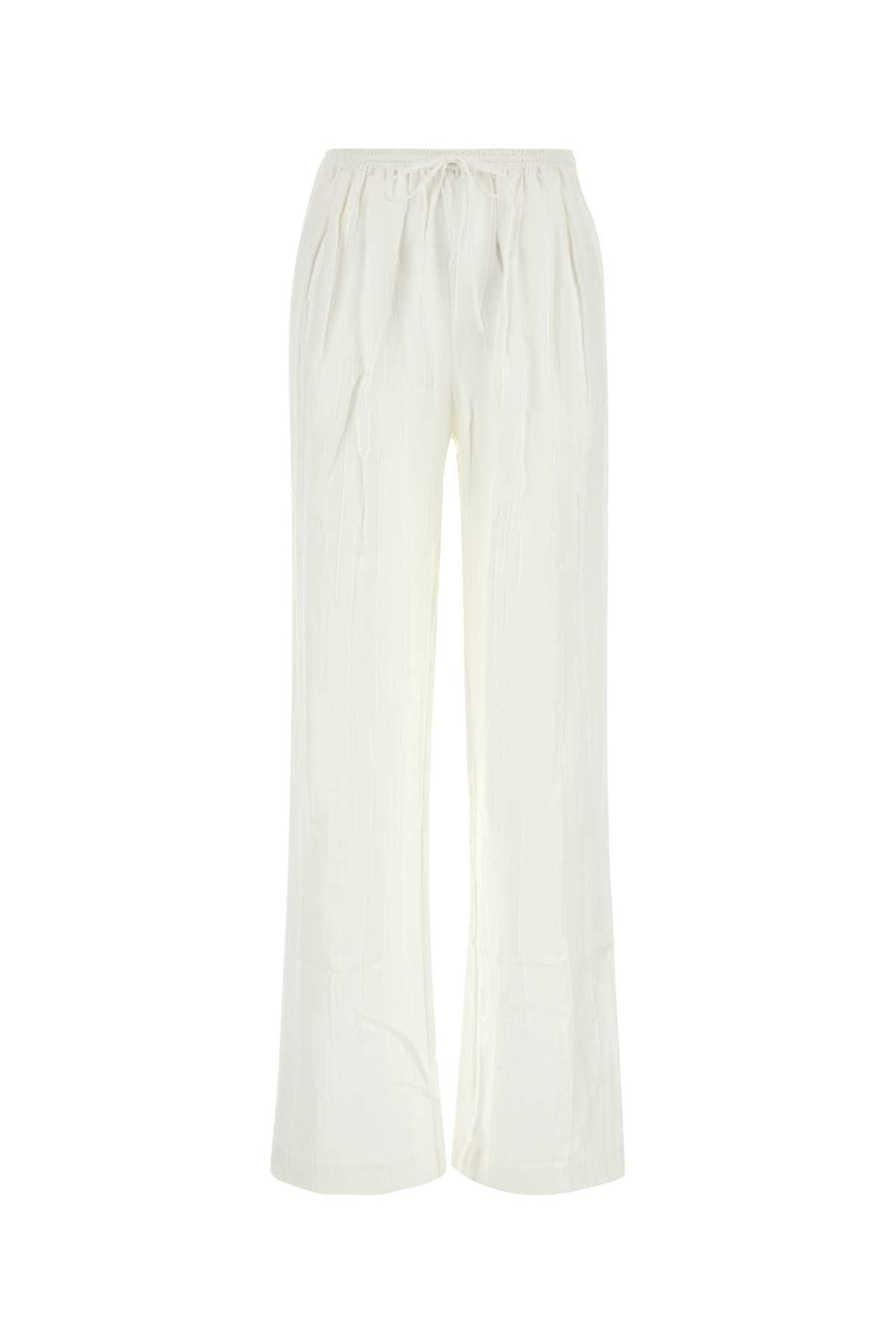 White silk blend Soler pant SOLERIVORY (LOULOU STUDIO / パンツ ) | LOULOU STUDIO (ルルスタジオ)