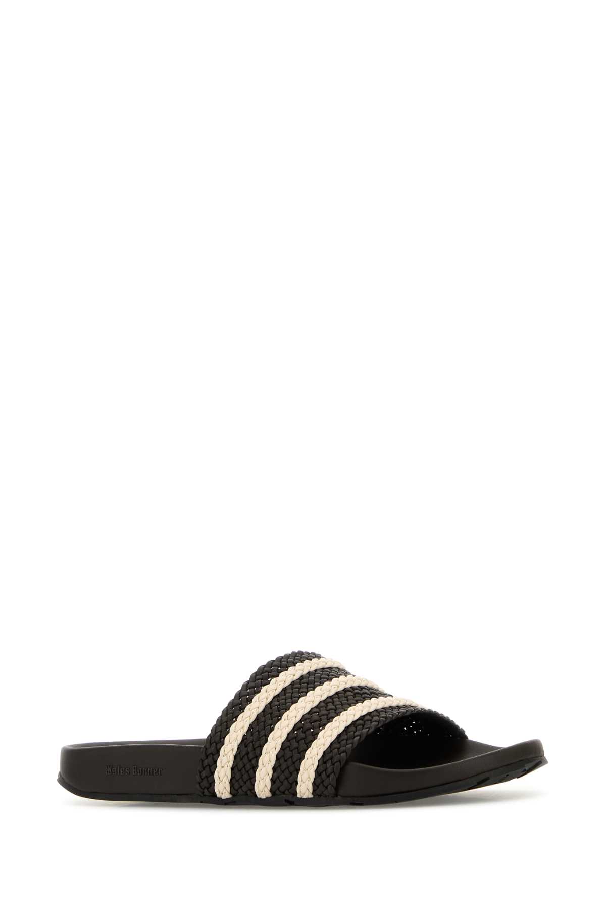 Black leather Wales Bonner X Adidas Adilette slippers JR0229DBROWNWONWHI (adidas Originals / サンダル ) | adidas Originals (アディダス オリジナルス)(1)