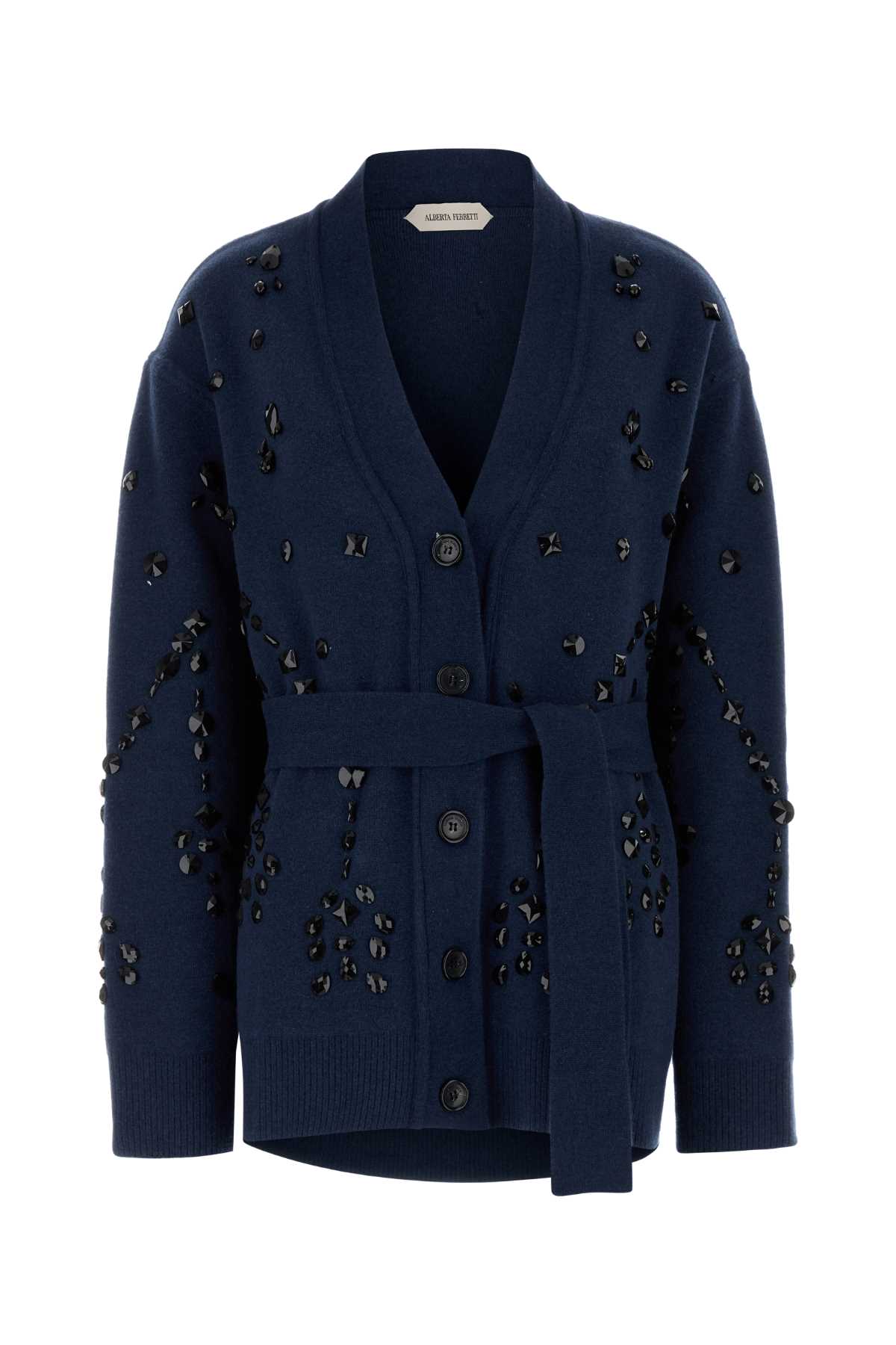 Navy blue wool blend oversize cardigan A058466010289 (ALBERTA FERRETTI / ニット・セーター・カーディガン ) | ALBERTA FERRETTI (アルベルタ フェレッティ)