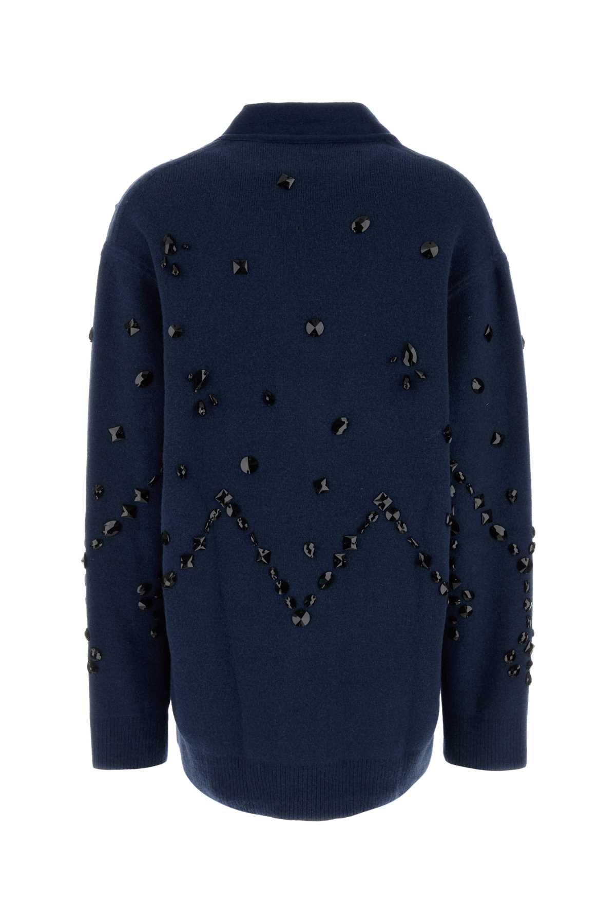 Navy blue wool blend oversize cardigan A058466010289 (ALBERTA FERRETTI / ニット・セーター・カーディガン ) | ALBERTA FERRETTI (アルベルタ フェレッティ)(1)