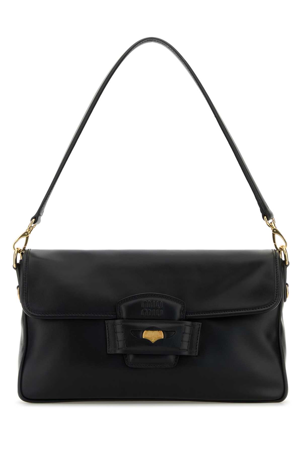 Black leather Penny shoulder bag 5BD273ACRMF0002 (MIU MIU / ハンドバッグ・ショルダーバッグ ) | MIU MIU (ミュウミュウ)