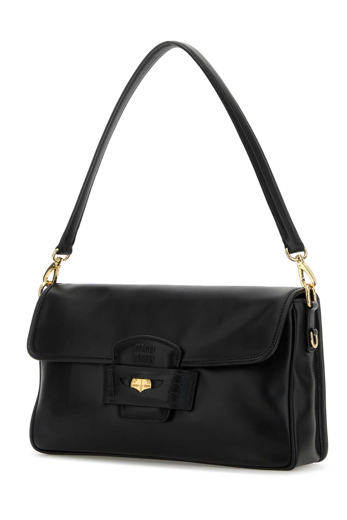 Black leather Penny shoulder bag 5BD273ACRMF0002 (MIU MIU / ハンドバッグ・ショルダーバッグ ) | MIU MIU (ミュウミュウ)(1)