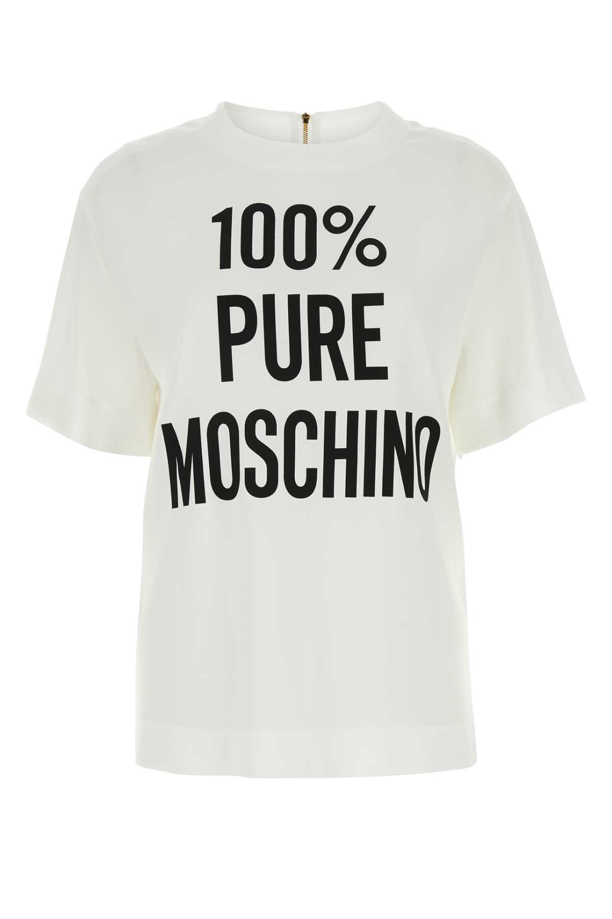 White crepe t-shirt J021505331001 (MOSCHINO / Tシャツ・カットソー ) | MOSCHINO (モスキーノ)