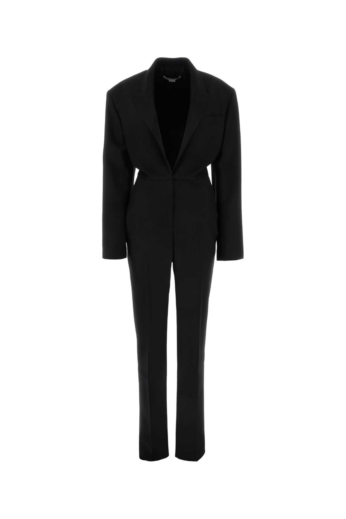 Black wool jumpsuit 6100613CU7501000 (Stella McCartney / ワンピース・ドレス・オールインワン ) | Stella McCartney (ステラ マッカートニー)