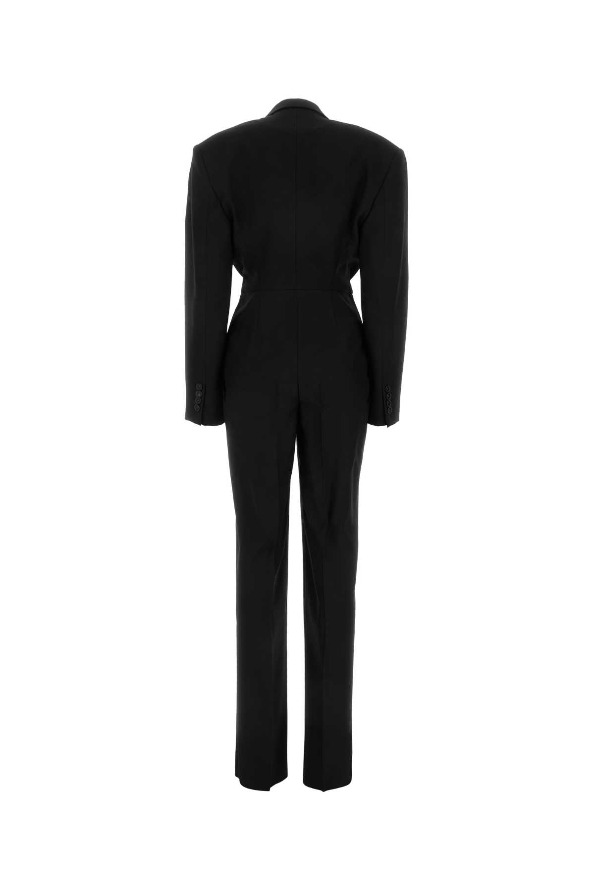 Black wool jumpsuit 6100613CU7501000 (Stella McCartney / ワンピース・ドレス・オールインワン ) | Stella McCartney (ステラ マッカートニー)(1)