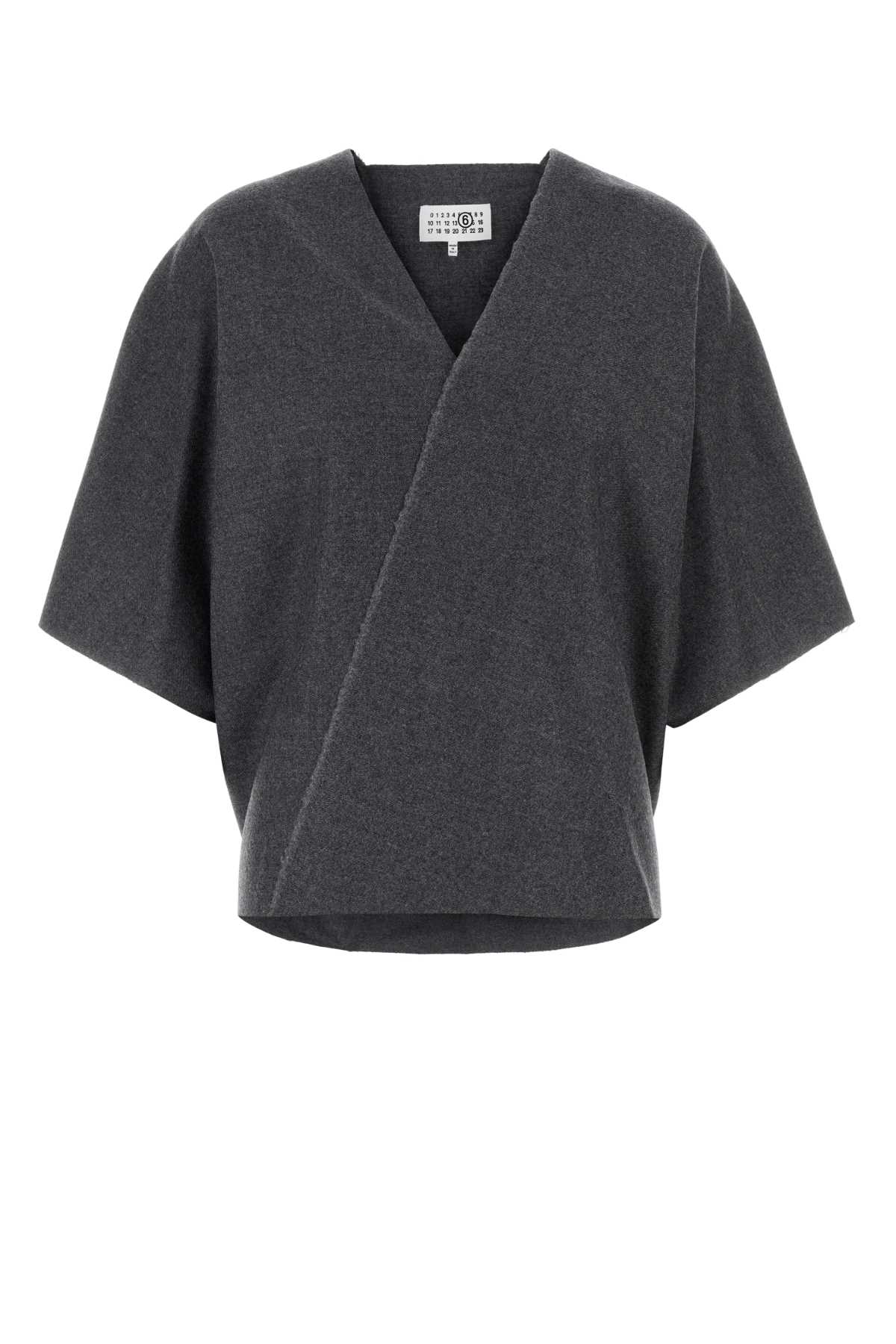 Dark grey wool top S52NF0016M35466860M (MM6 Maison Margiela / シャツ・ブラウス ) | MM6 Maison Margiela (エムエムシックス)