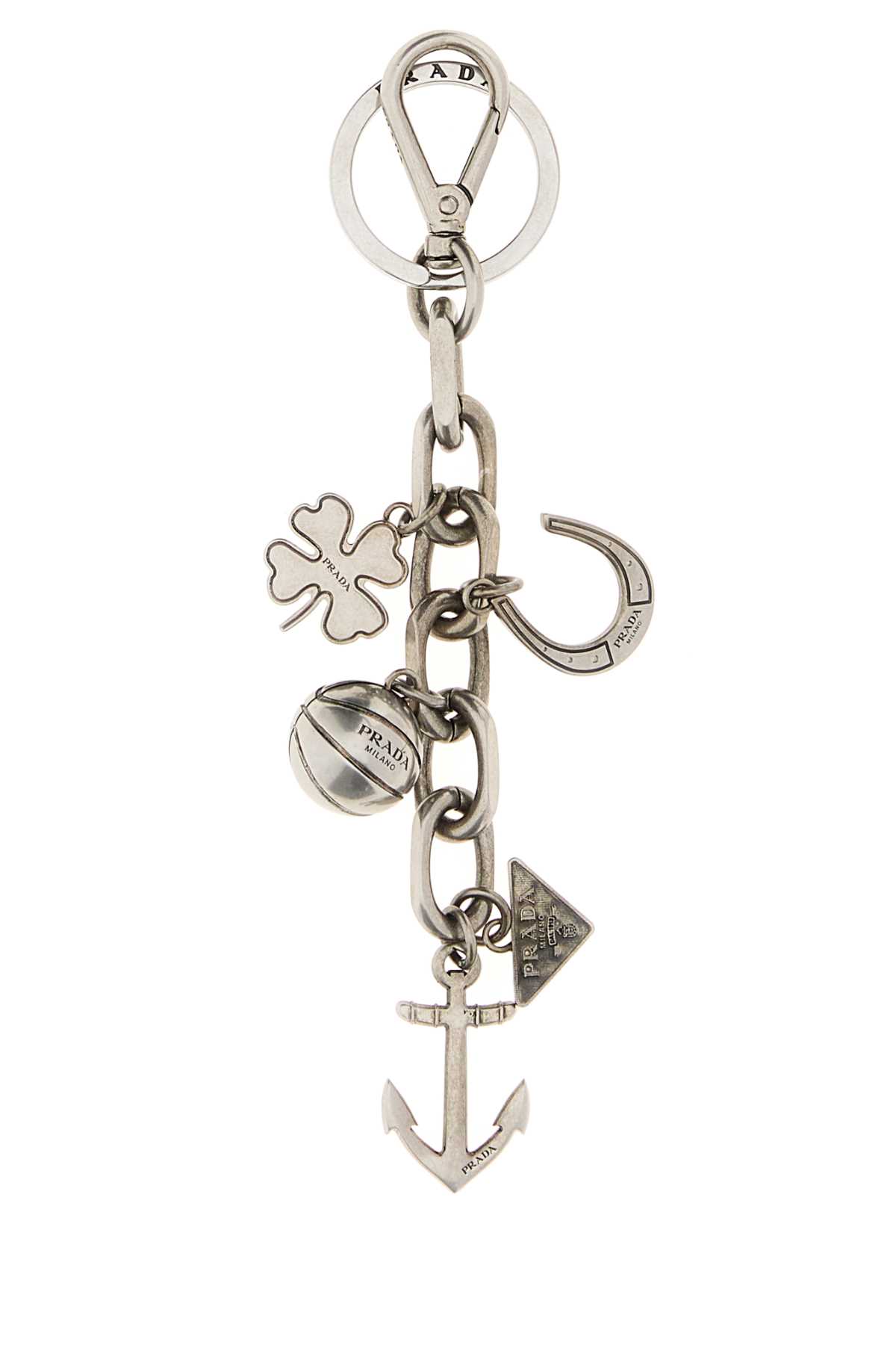 Silver metal key ring 2PM0432HKRF0116 (Prada / キーリング・キーケース ) | Prada (プラダ)