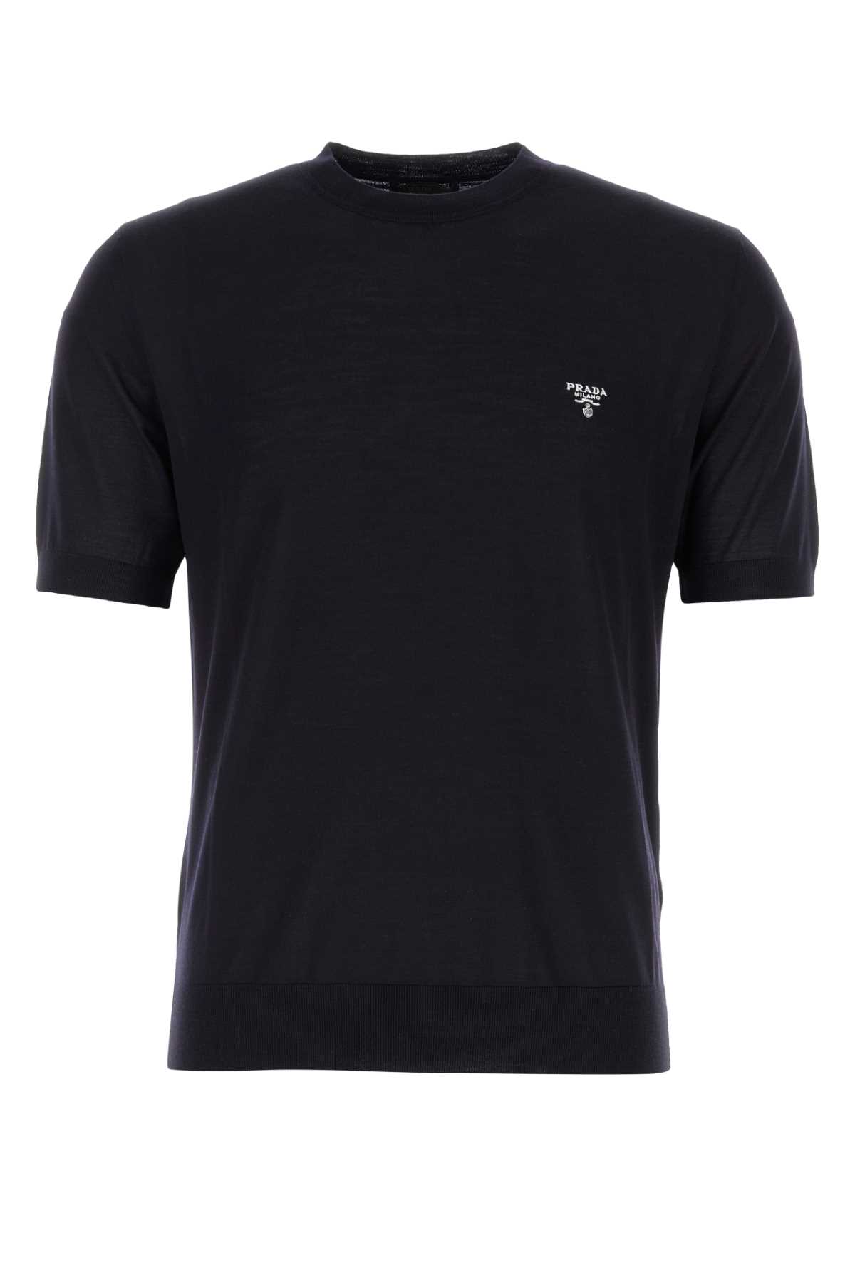 Midnight blue wool t-shirt UMB266S2121ZLEF0008 (Prada / Tシャツ・カットソー ) | Prada (プラダ)