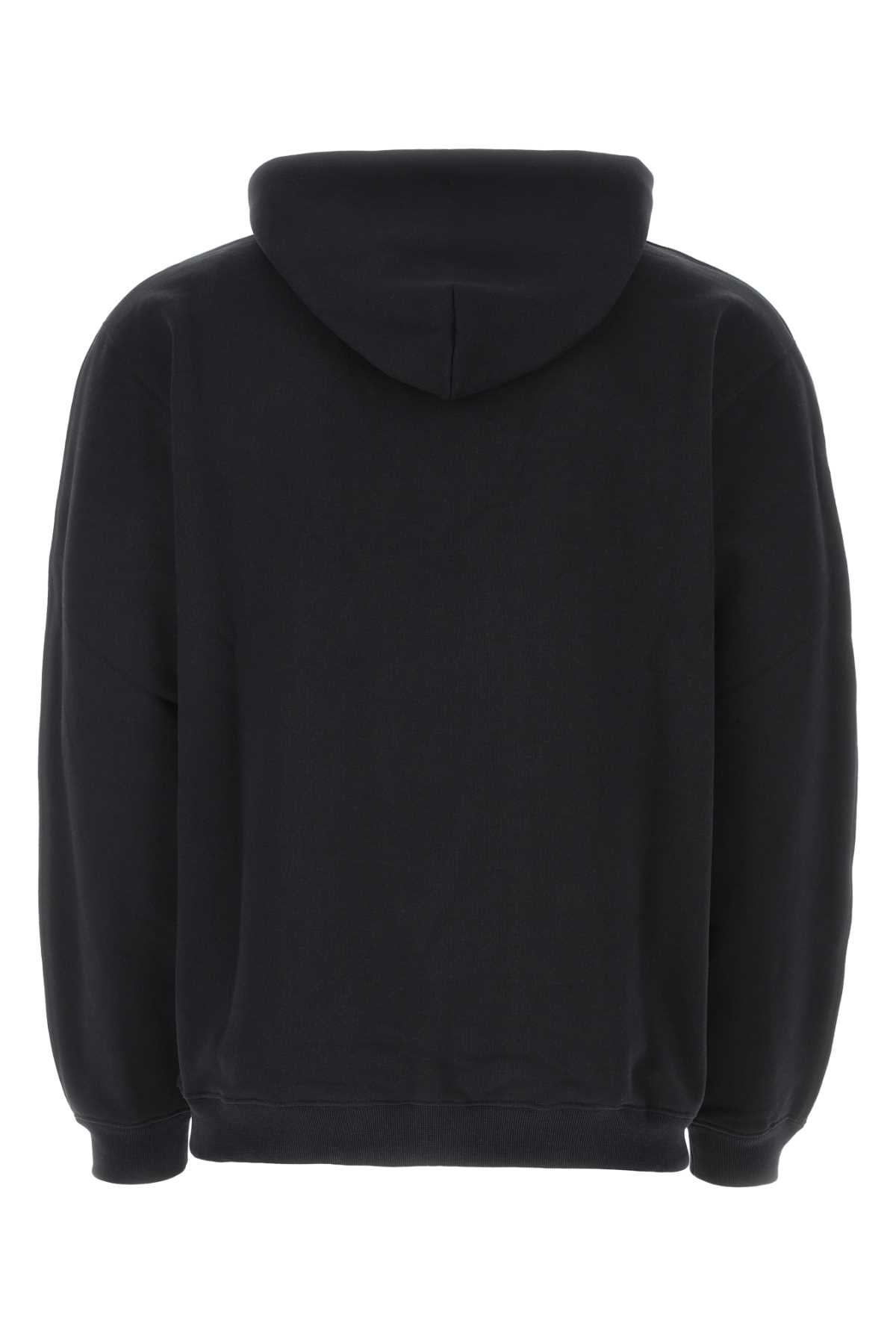 Black cotton blend oversize sweatshirt VL16HD100LBLACKWHITE (VTMNTS / スウェット・フーディー ) | VTMNTS (ブイティーエムエヌティーエス)(1)